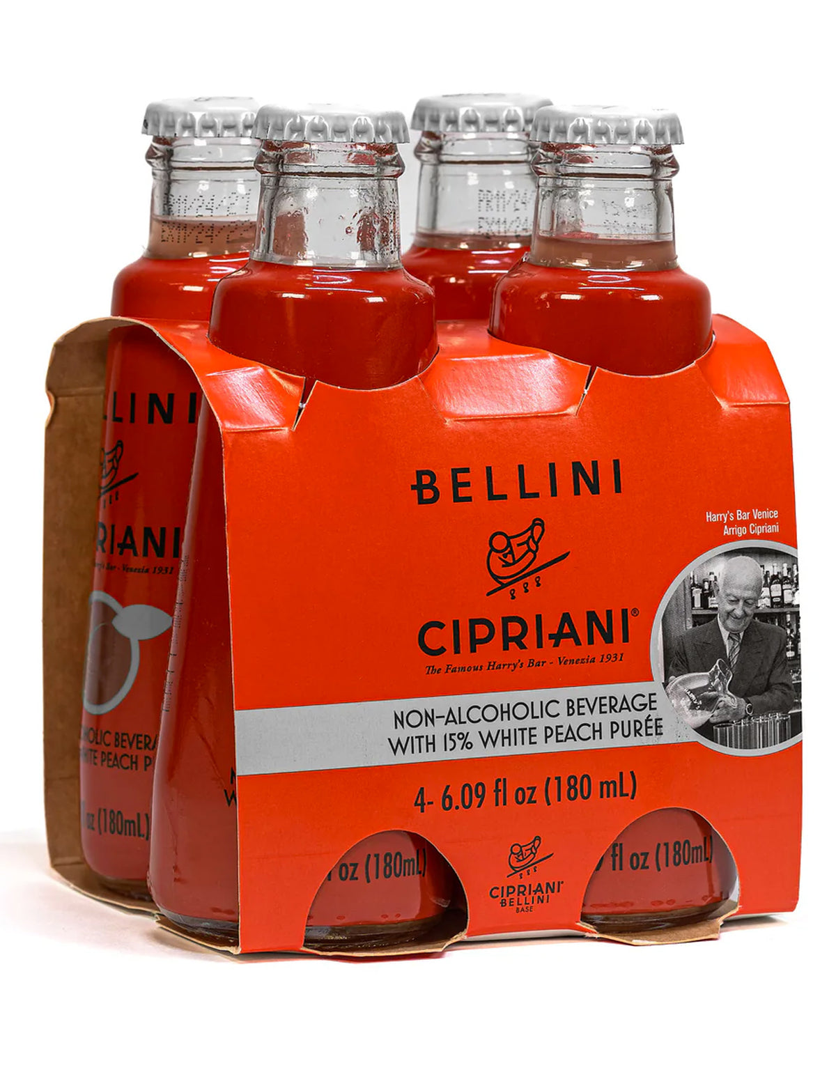 Cipriani Non-Alcoholic Bellini 180 ml - 4 Bottles - ZYN THE WINE MARKET LTD.