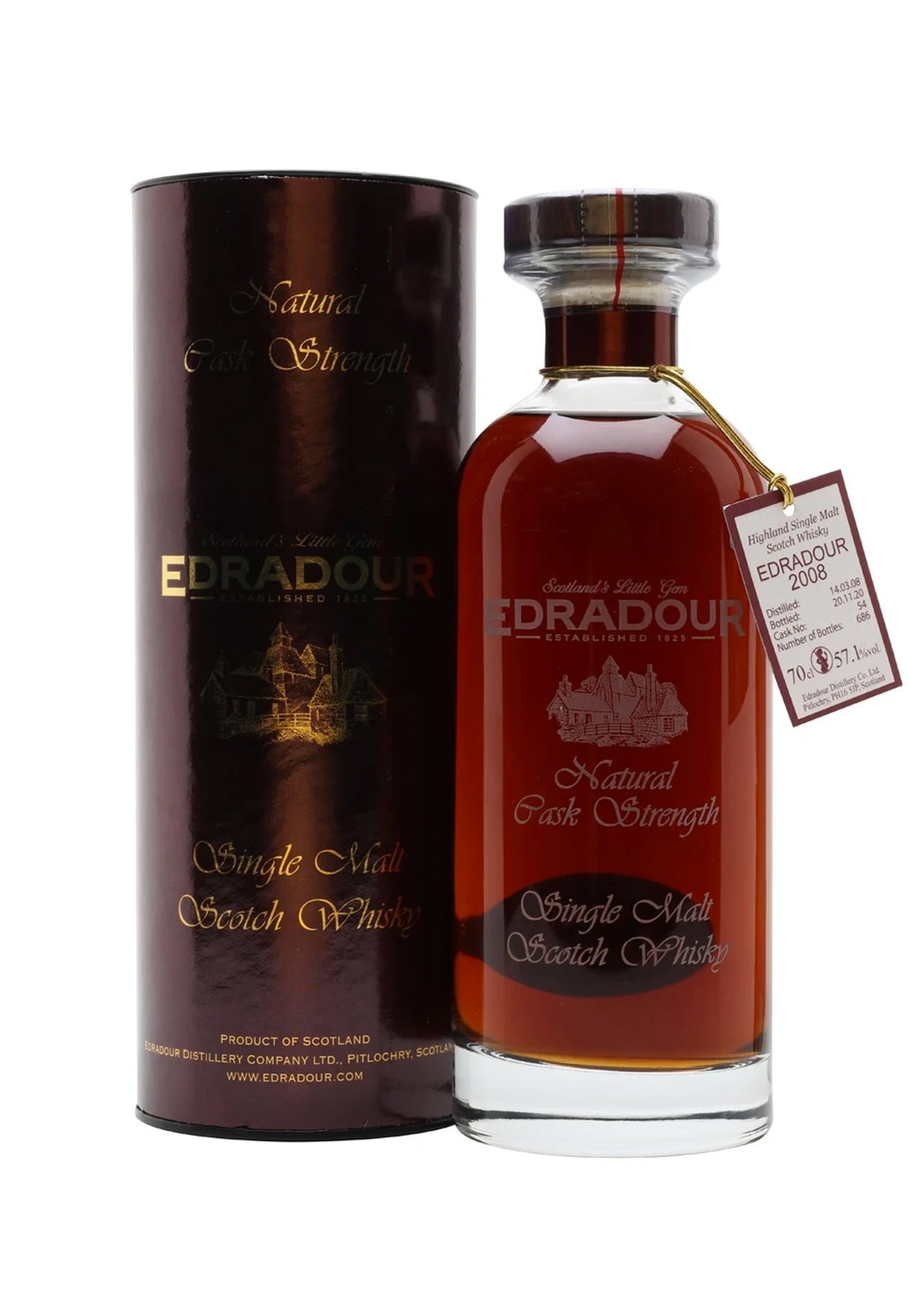 Edradour Natural Cask Strength Sherry Matured 2008 - ZYN THE WINE MARKET LTD.
