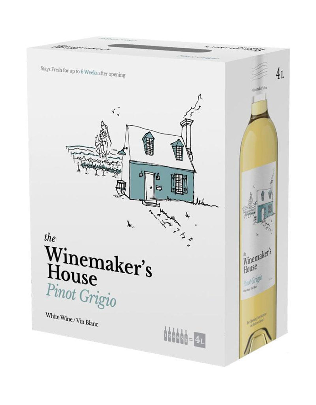 Winemaker's House Pinot Grigio (NV) - 4 Litre Box - ZYN THE WINE MARKET LTD.