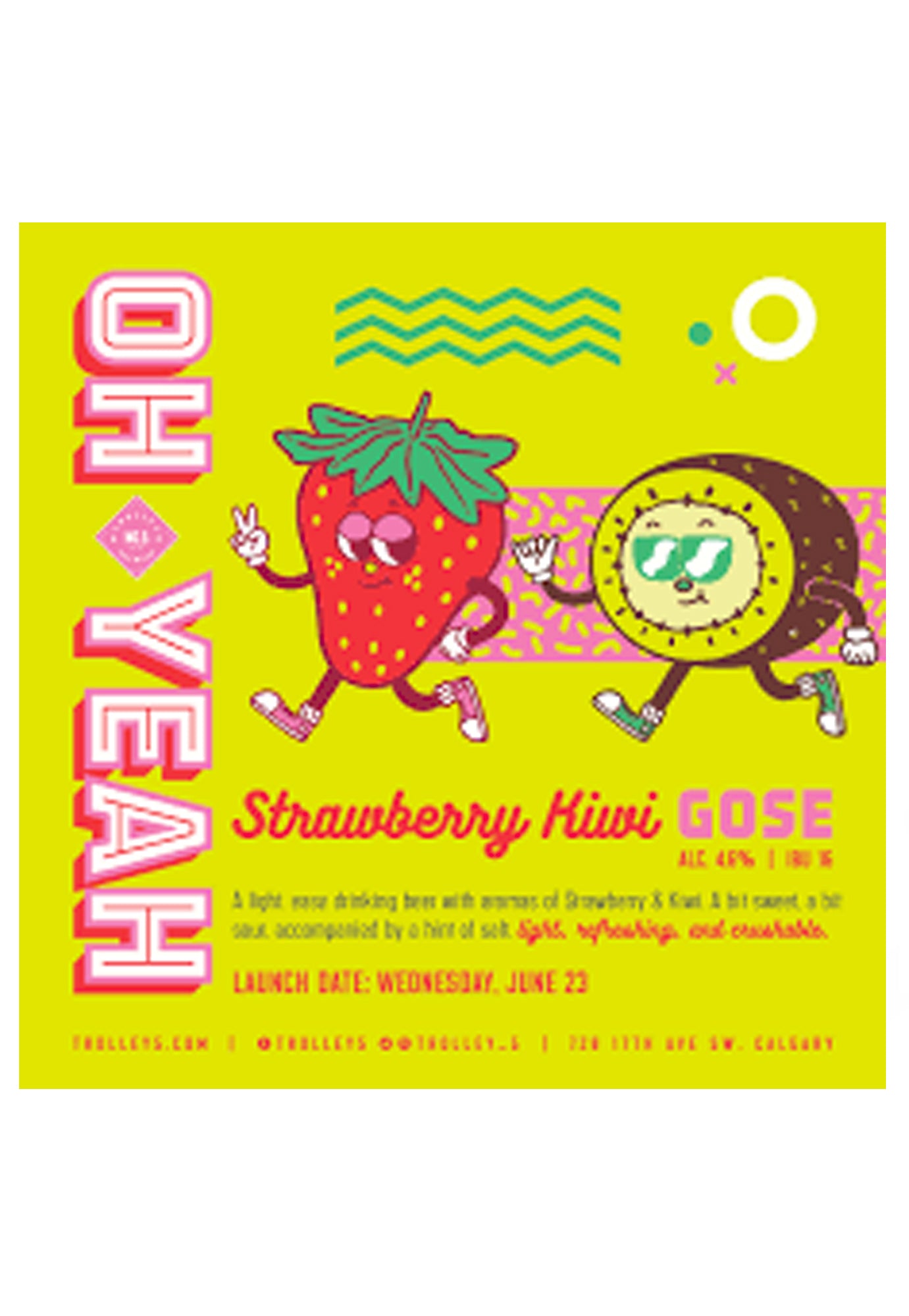 Trolley 5 Oh Yeah Strawberry Kiwi Gose 473 ml -  4 Cans