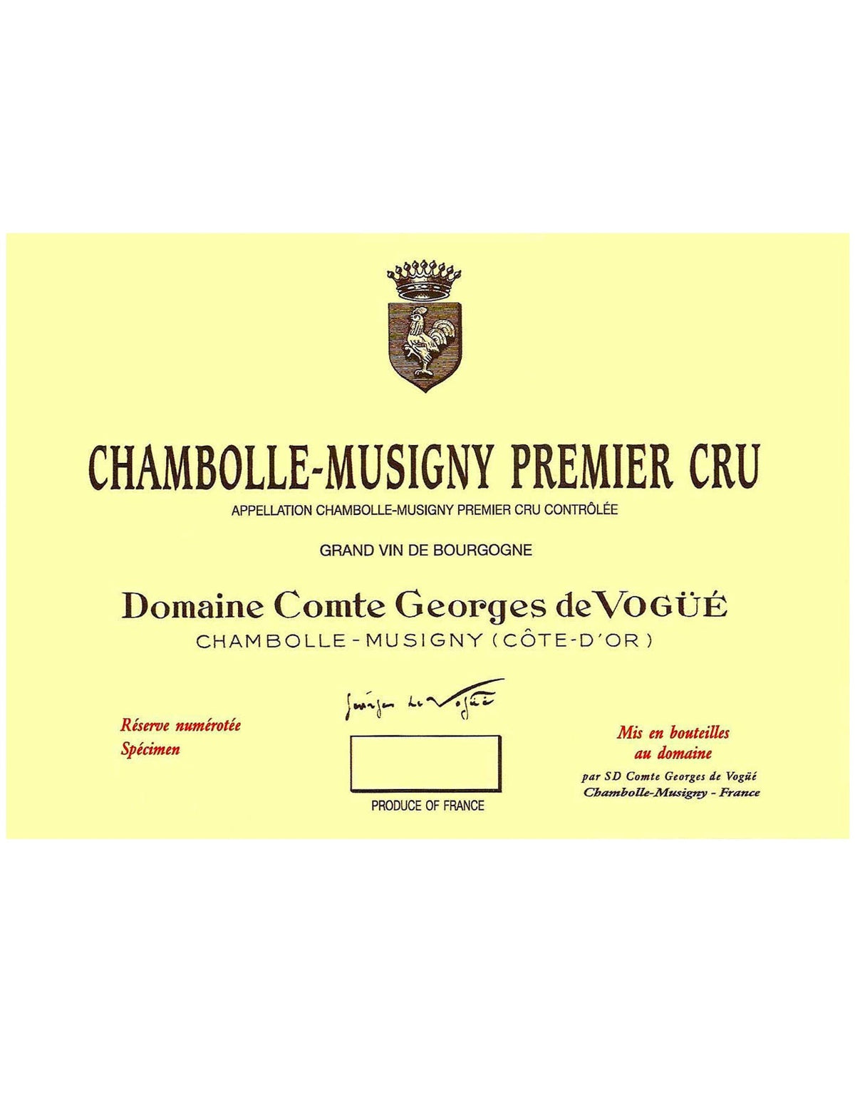 Domaine Comte Georges de Vogue Chambolle Musigny Premier Cru 2023