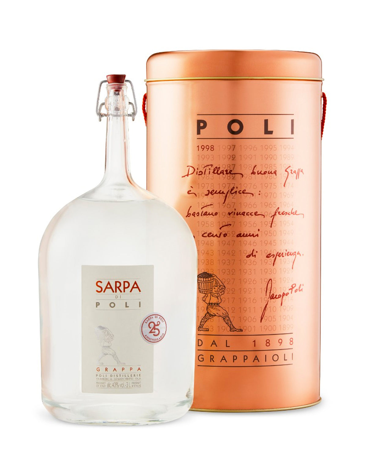 Poli Sarpa Big Mama Grappa - 3 Litre Bottle - ZYN THE WINE MARKET LTD.