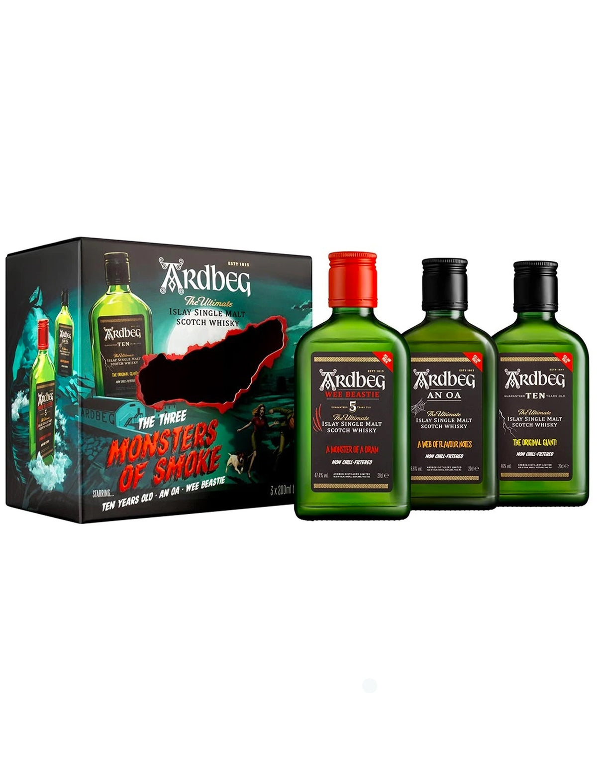 Ardbeg Monsters Of Smoke 200 ml - 3 Bottle Pack - ZYN THE WINE MARKET LTD.