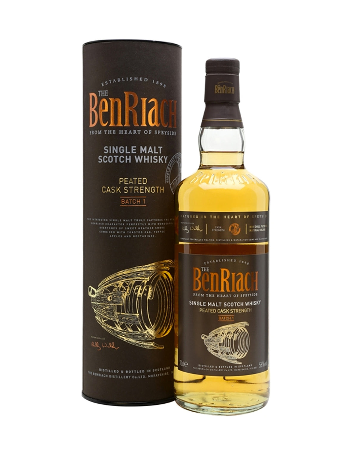 Benriach Peated Cask Strength Batch 1 - ZYN THE WINE MARKET LTD.