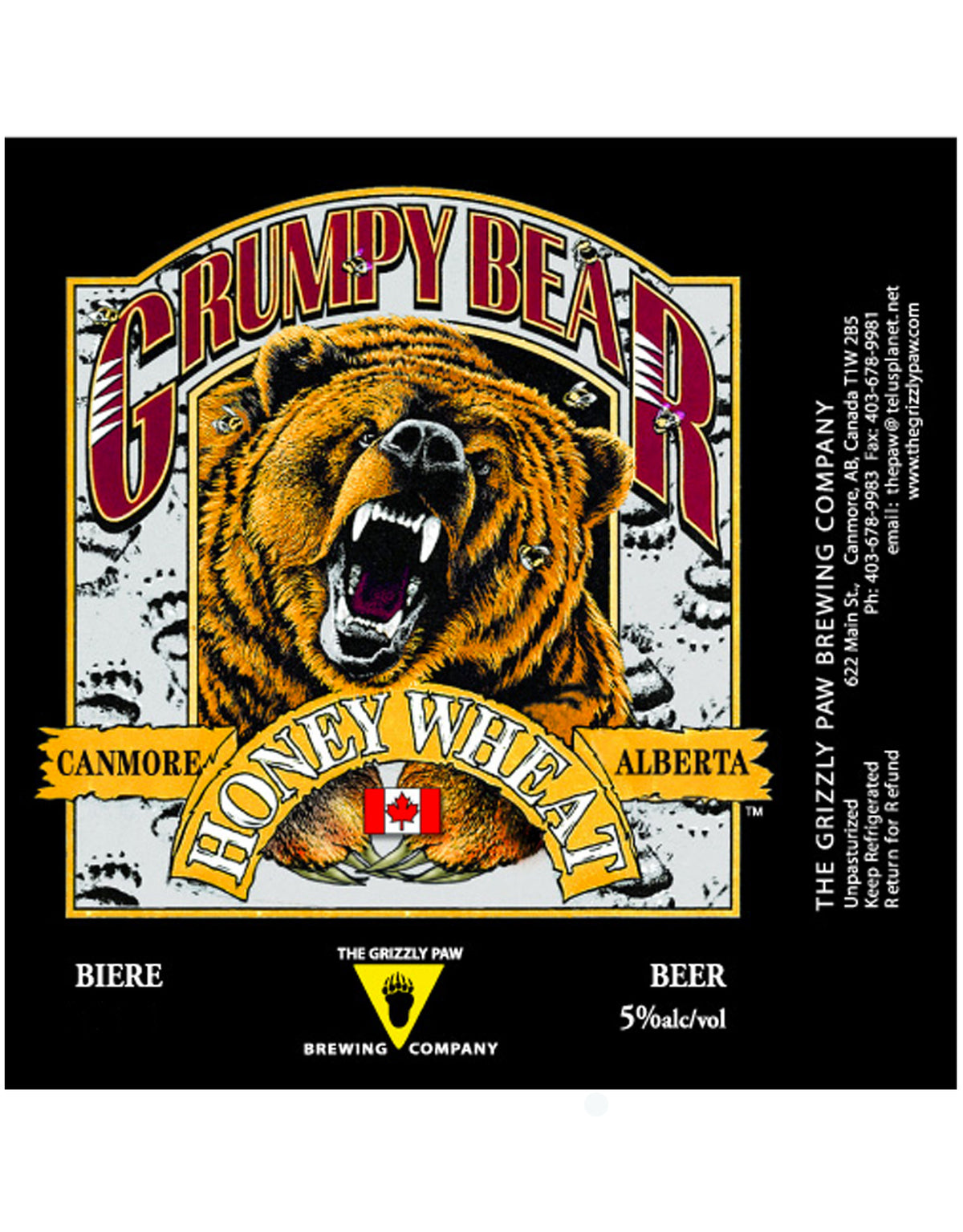 Grizzly Paw Grumpy Bear Honey Wheat - 20 Litre Keg - ZYN THE WINE MARKET LTD.