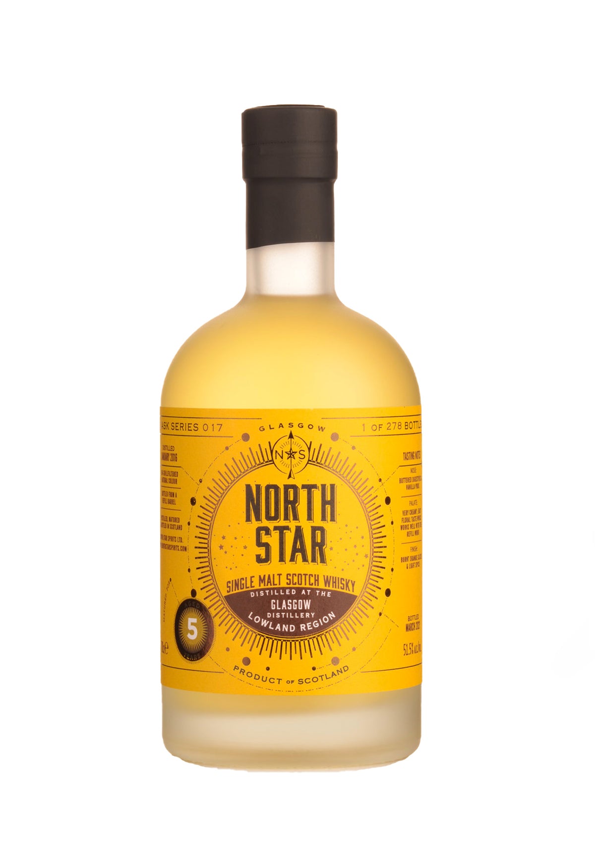 North Star Glasgow 5 Year Old Single Malt - ZYN THE WINE MARKET LTD.