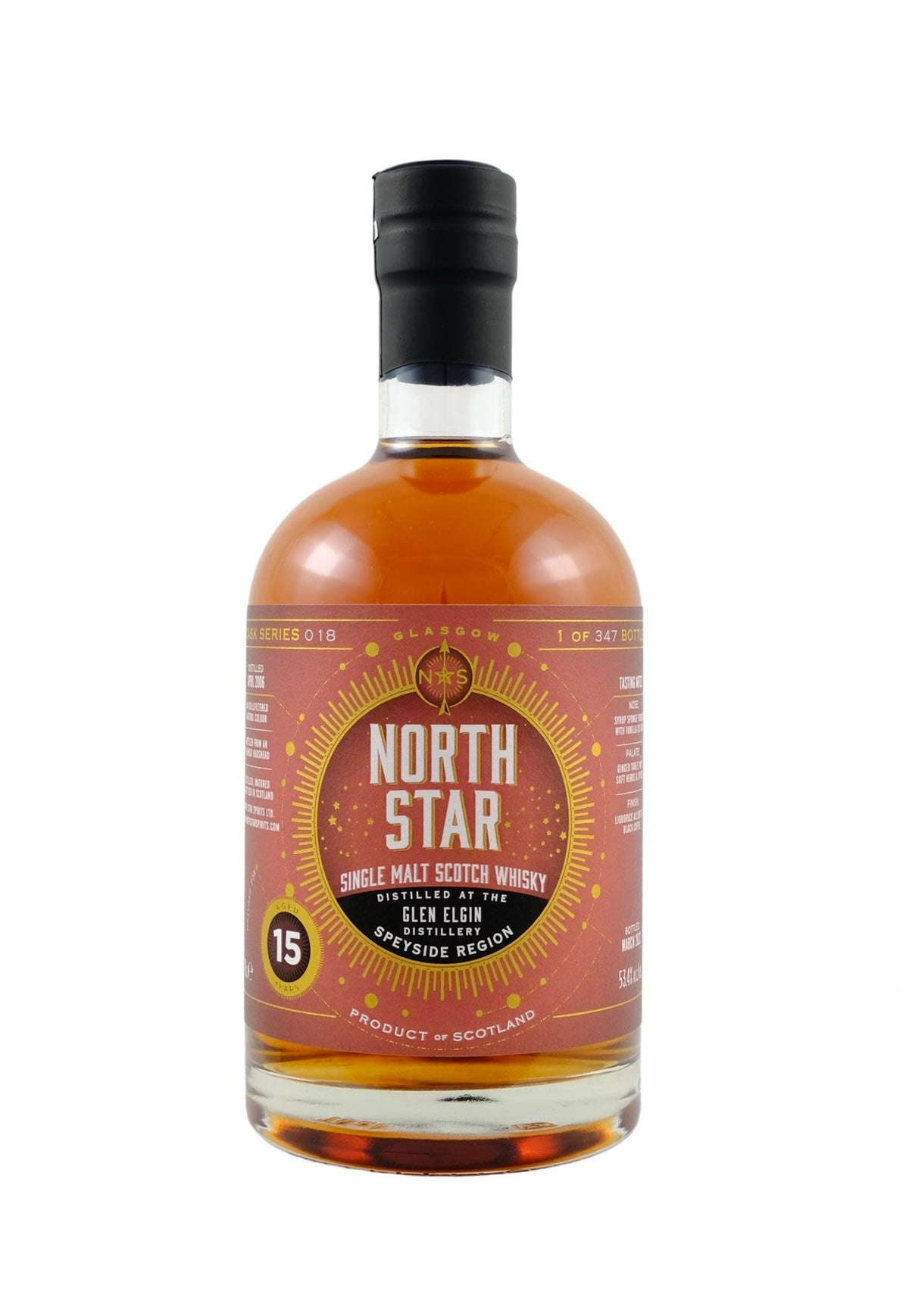 North Star Glen Elgin Single Malt 15 Year Old - ZYN THE WINE MARKET LTD.