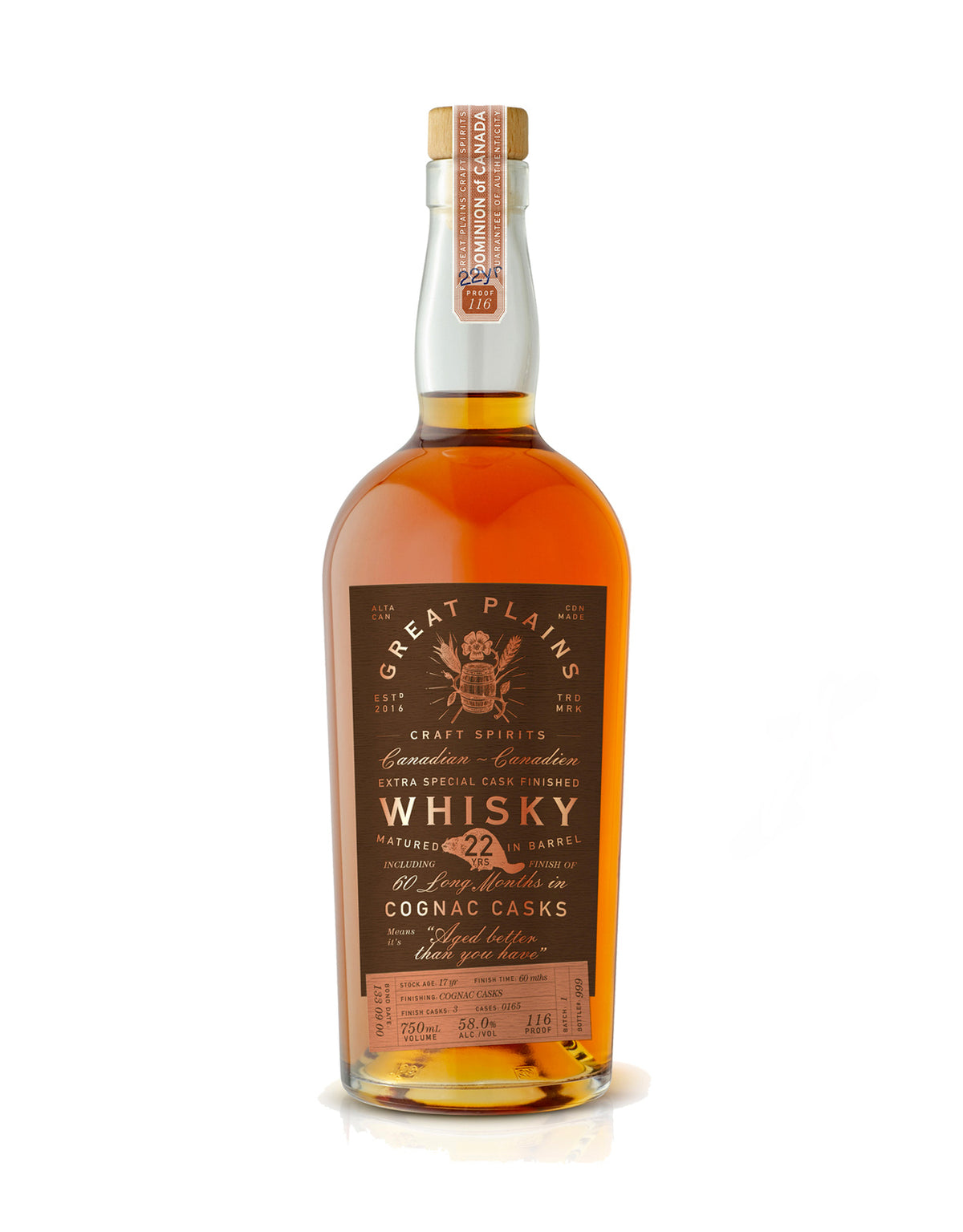 Great Plains 22 Year Old Cognac Finish Whisky - ZYN THE WINE MARKET LTD.