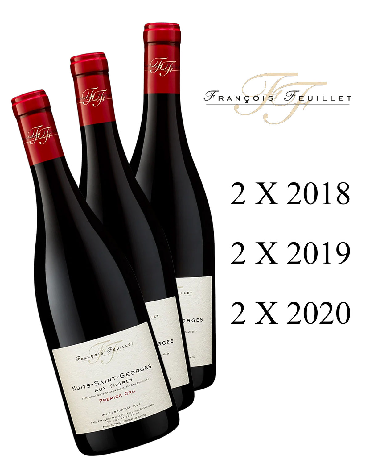 Domaine Francois Feuillet Nuits St Georges 'Aux Thorey' Premier Cru Library (2018, 2019, 2020) - 6 Bottles