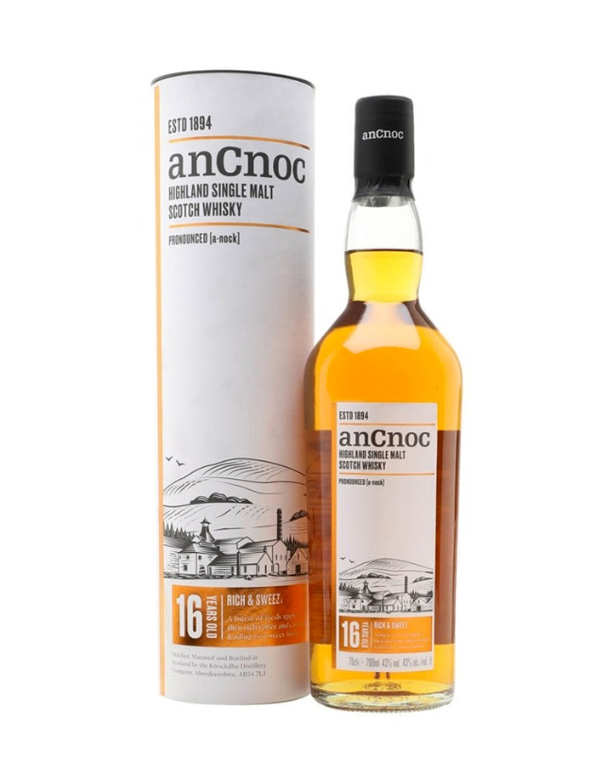 Ancnoc 16 Year Old Single Malt Whisky - 700 ml