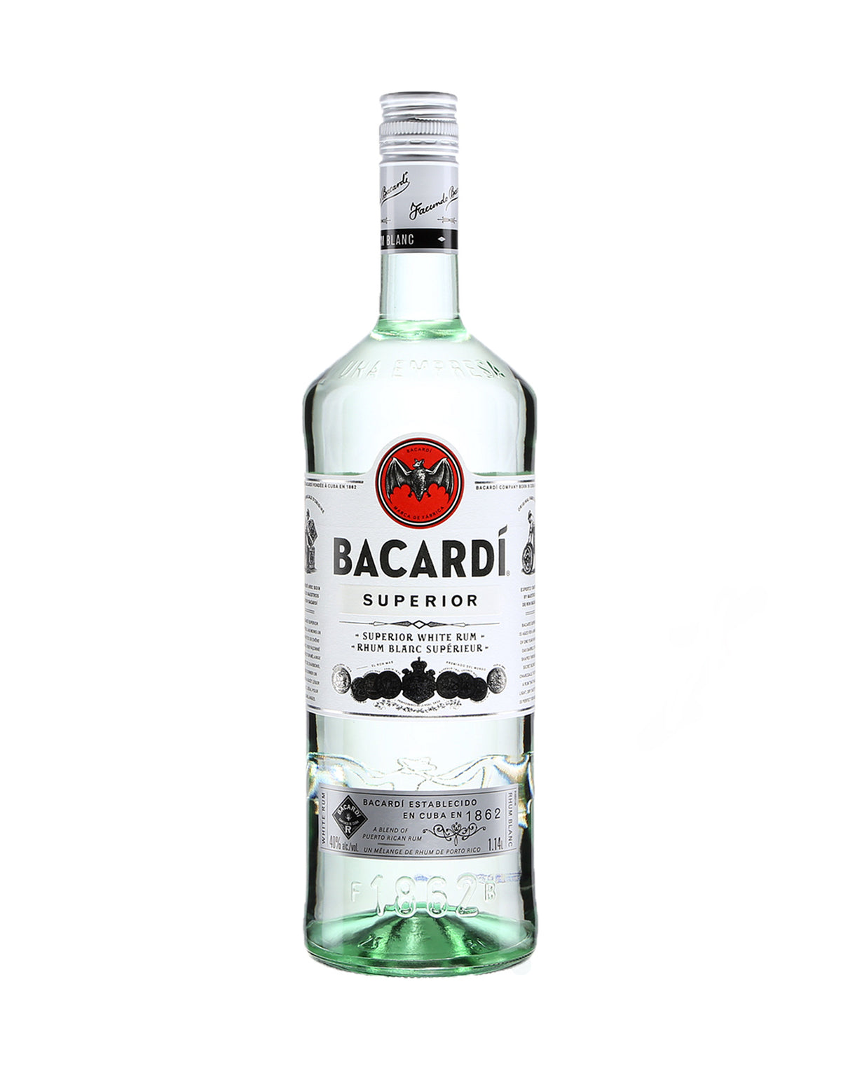 Bacardi White Rum - 1.14 Litre Bottle (Glass Bottle)