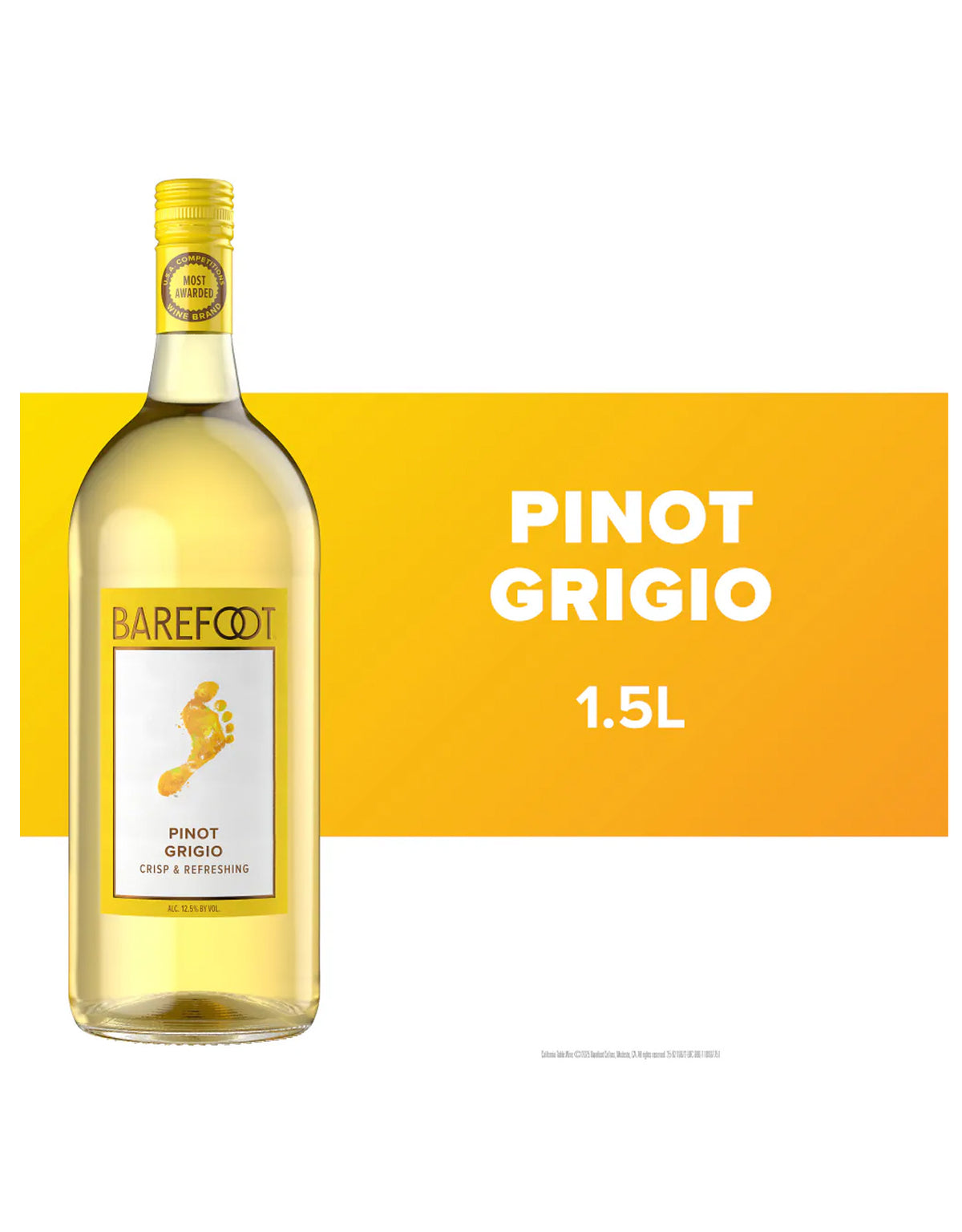 Barefoot Pinot Grigio - 1.5 Litre X 6 Bottles