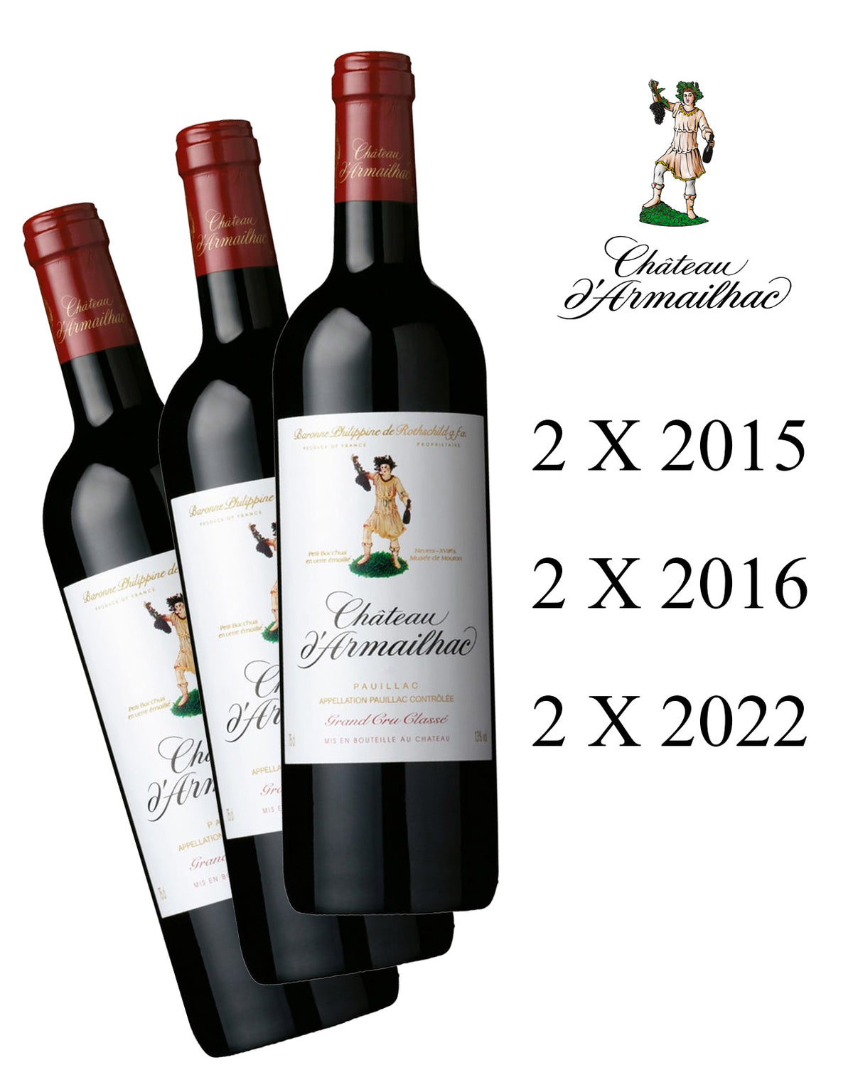 Chateau d'Armailhac: The Pauillac Modern Masters Trio - 6 Bottles Bundled by ZYN