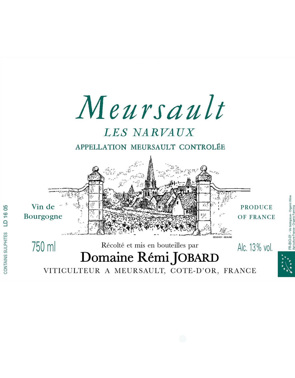 Domaine Remi Jobard Meursault Les Narvaux 2023 - 6 Bottles