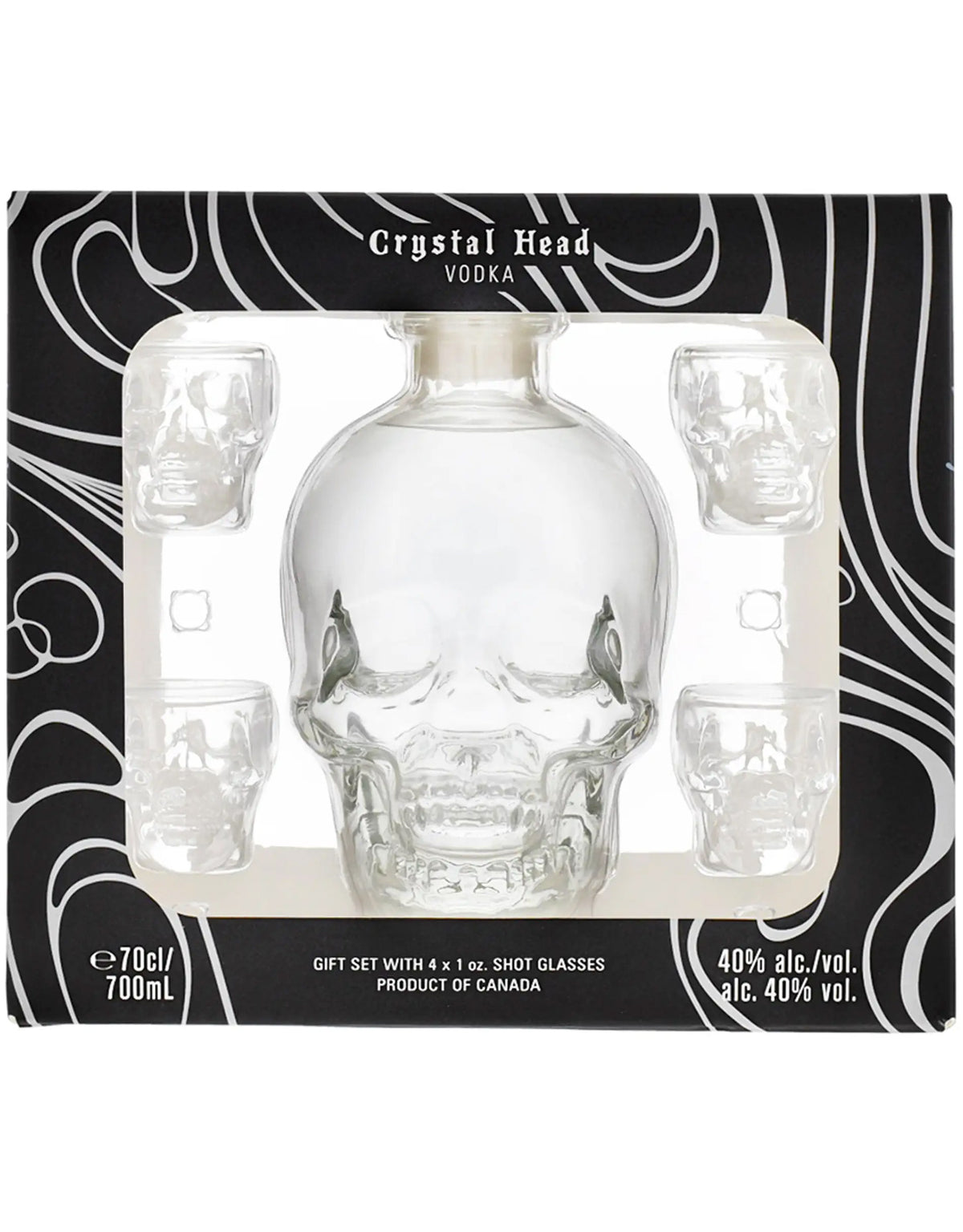 Crystal Head Vodka + 4 Crystal Skull Shot Glasses Gift Pack - ZYN THE WINE MARKET LTD.