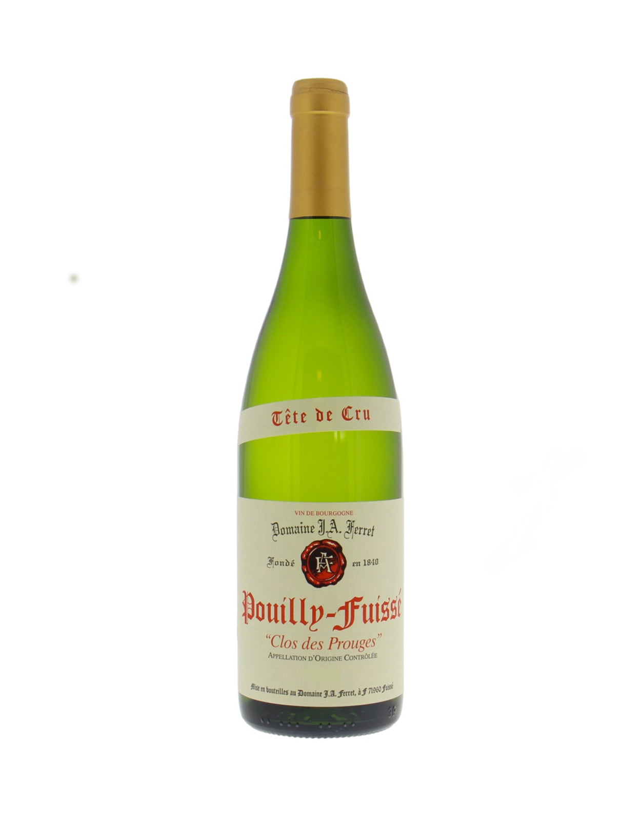 Domaine J.A. Ferret Pouilly Fuisse Tete de Cru "Clos des Prouges" 2018