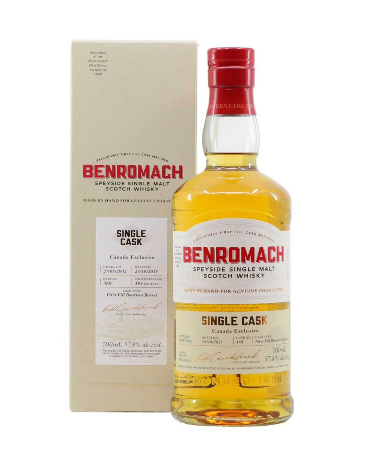 Benromach Single Malt - Single Cask Bourbon Barrel #360 - ZYN THE WINE MARKET LTD.