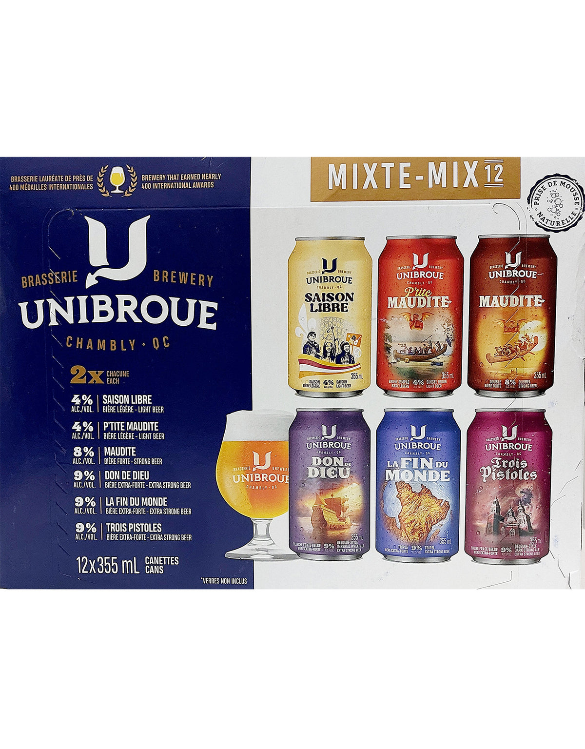 Unibroue Collections Mix-Pack 355 ml - 12 Cans - ZYN THE WINE MARKET LTD.