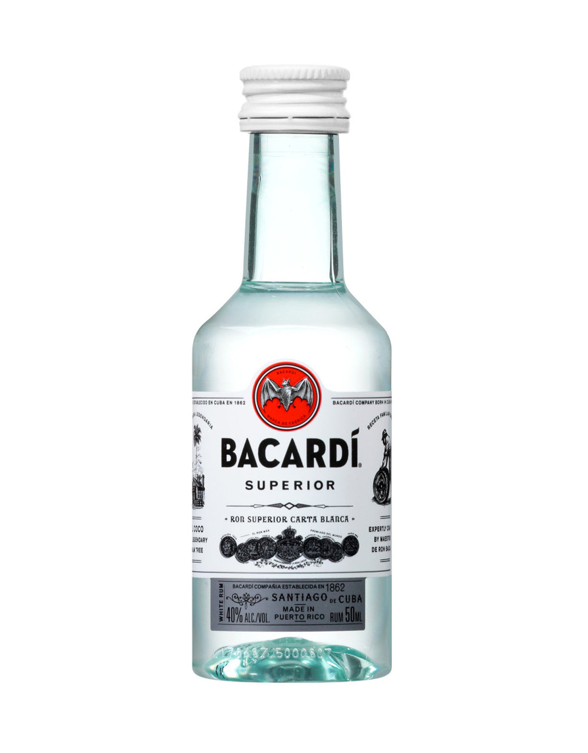 Bacardi White Rum - Mini 50 ml - ZYN THE WINE MARKET LTD.