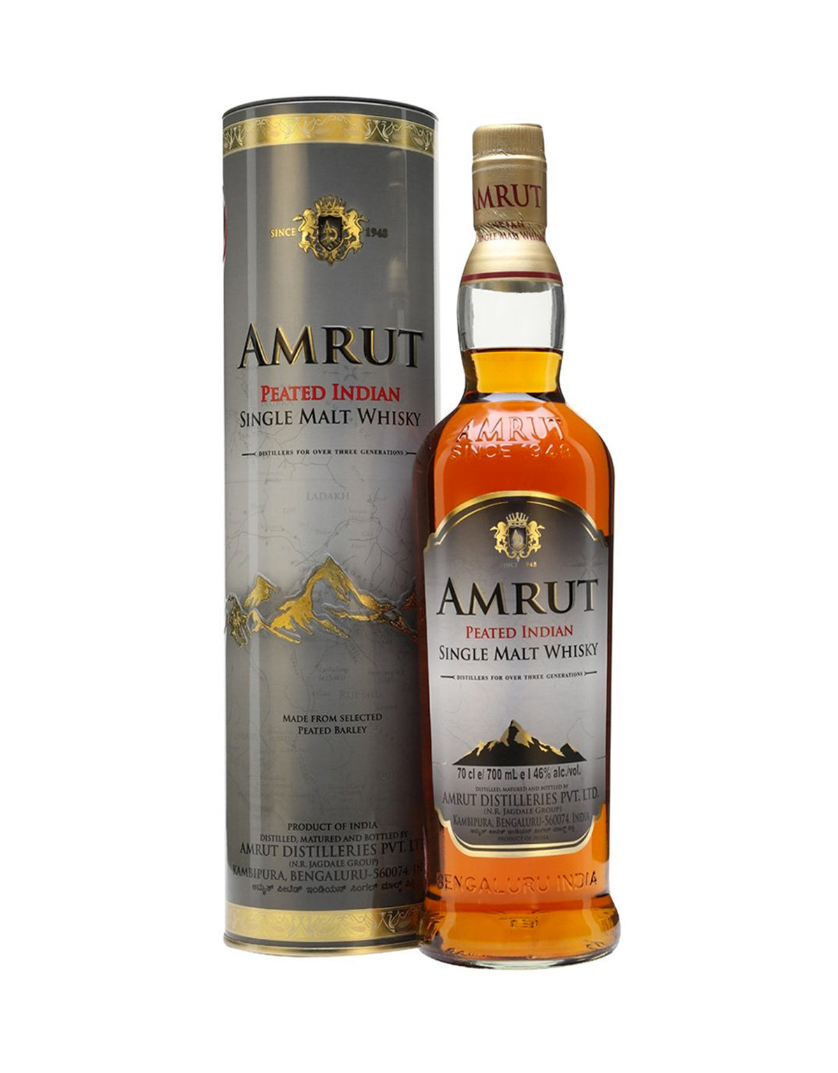 Amrut Peated Single Malt Whisky - ZYN THE WINE MARKET LTD.