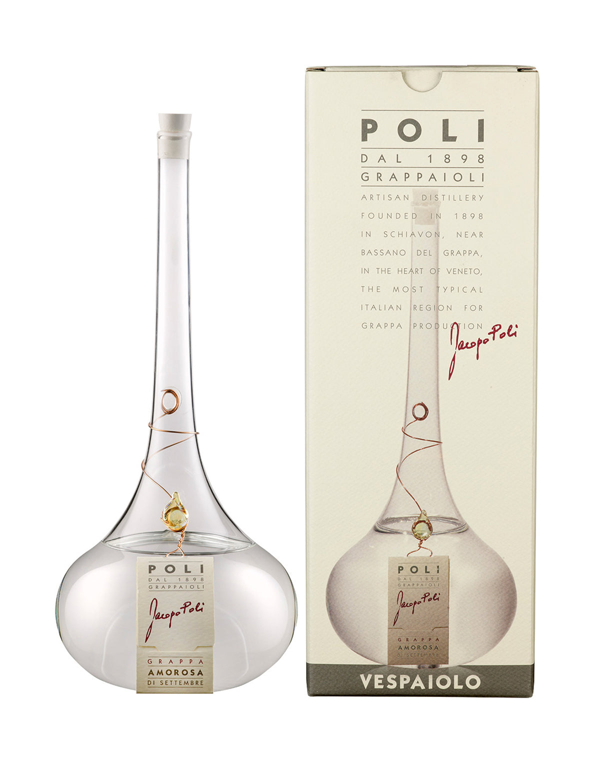 Jacopo Poli Vespaiolo Grappa - 500 ml - ZYN THE WINE MARKET LTD.
