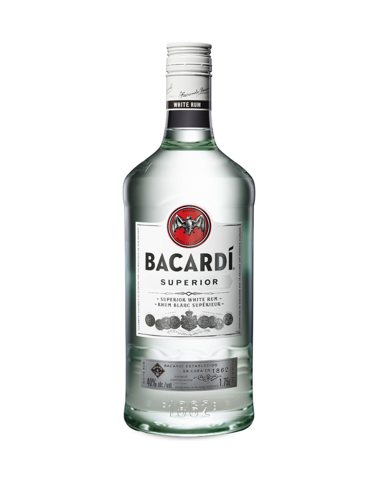 Bacardi White Rum - 1.75 Litre (Plastic Bottle) - ZYN THE WINE MARKET LTD.