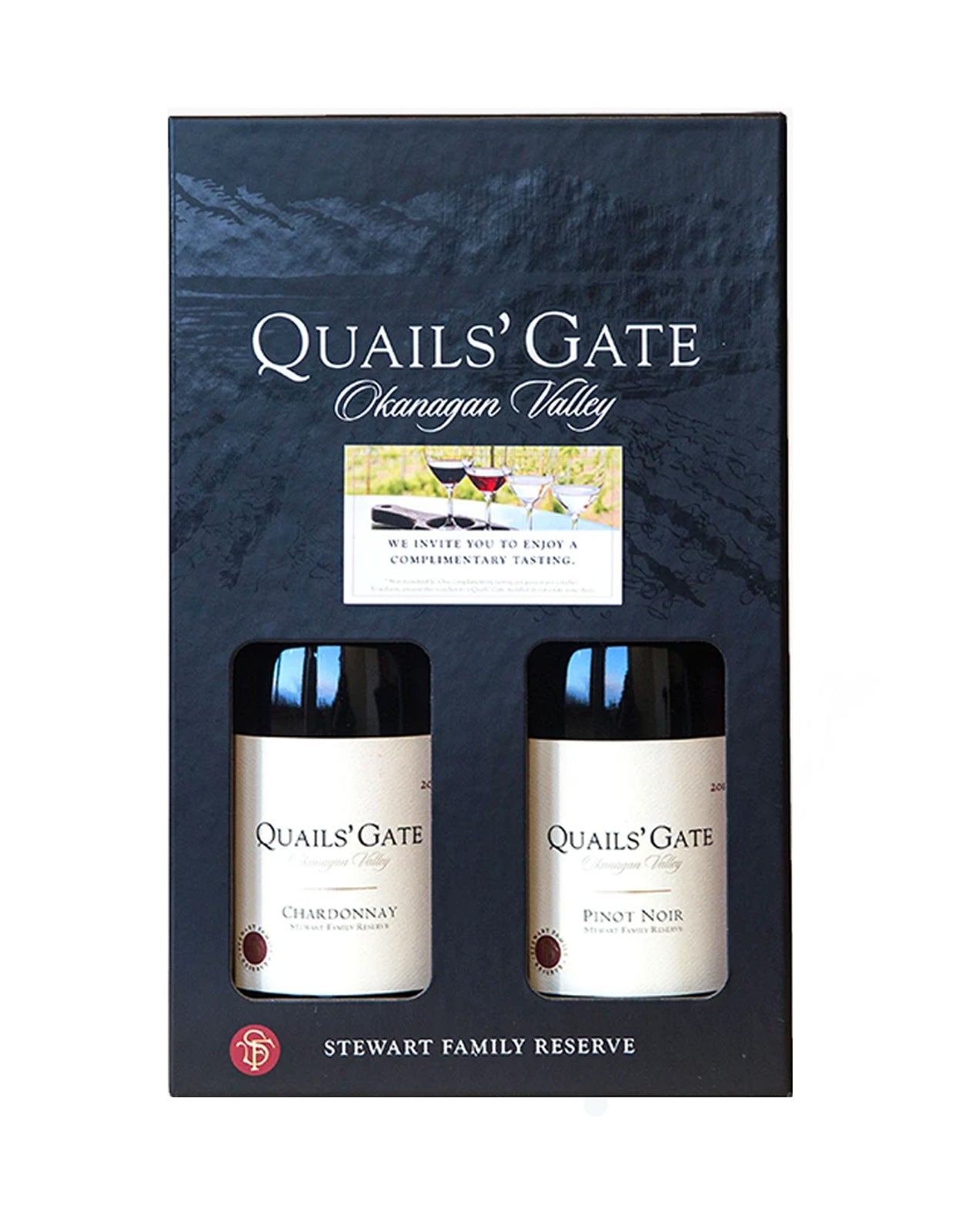 Quails' Gate Stewart Family - 2 Bottle Box (Pinot Noir + Chardonnay) 2019