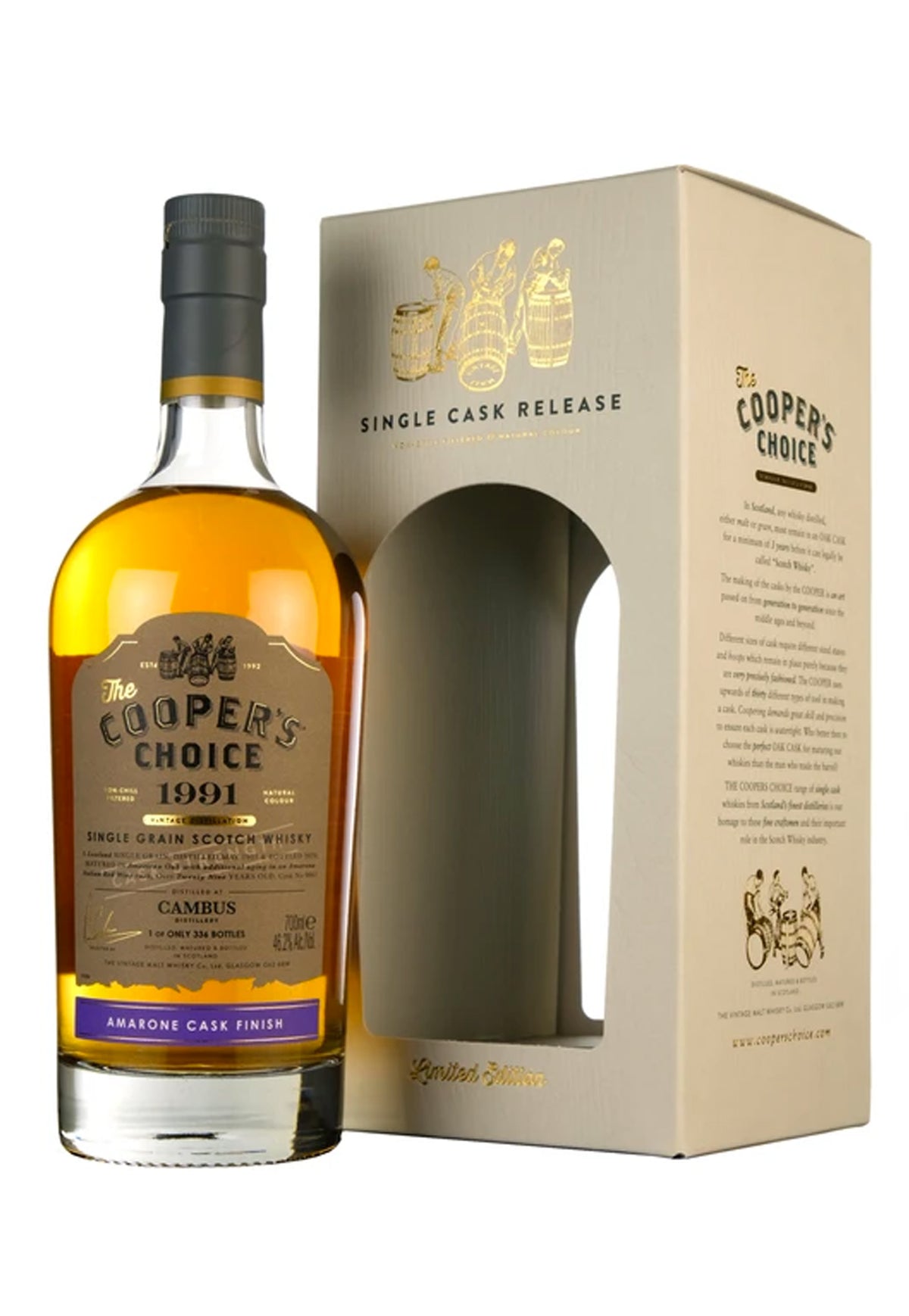 Cooper's Choice Cambus Amarone Cask 29 Year Old - ZYN THE WINE MARKET LTD.
