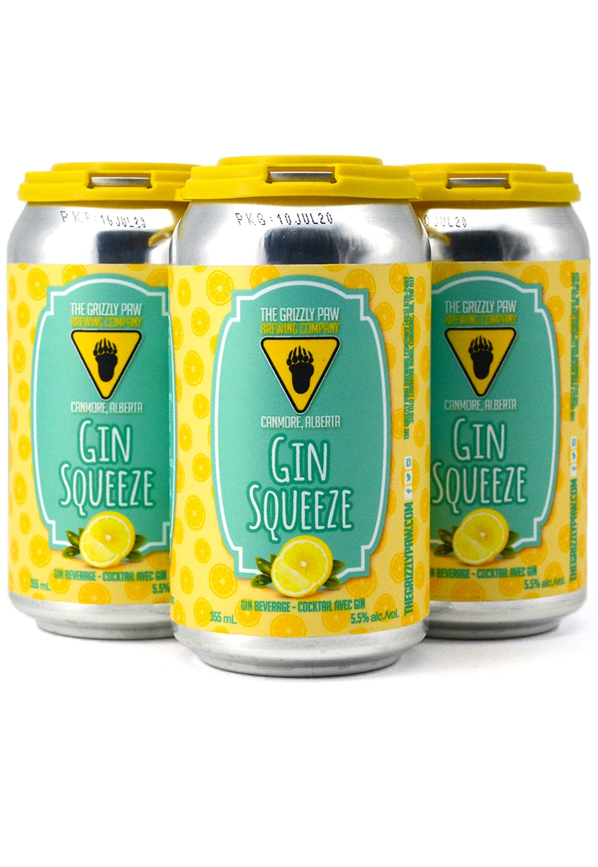 Grizzly Paw Gin Squeeze 355 ml - 4 Cans - ZYN THE WINE MARKET LTD.