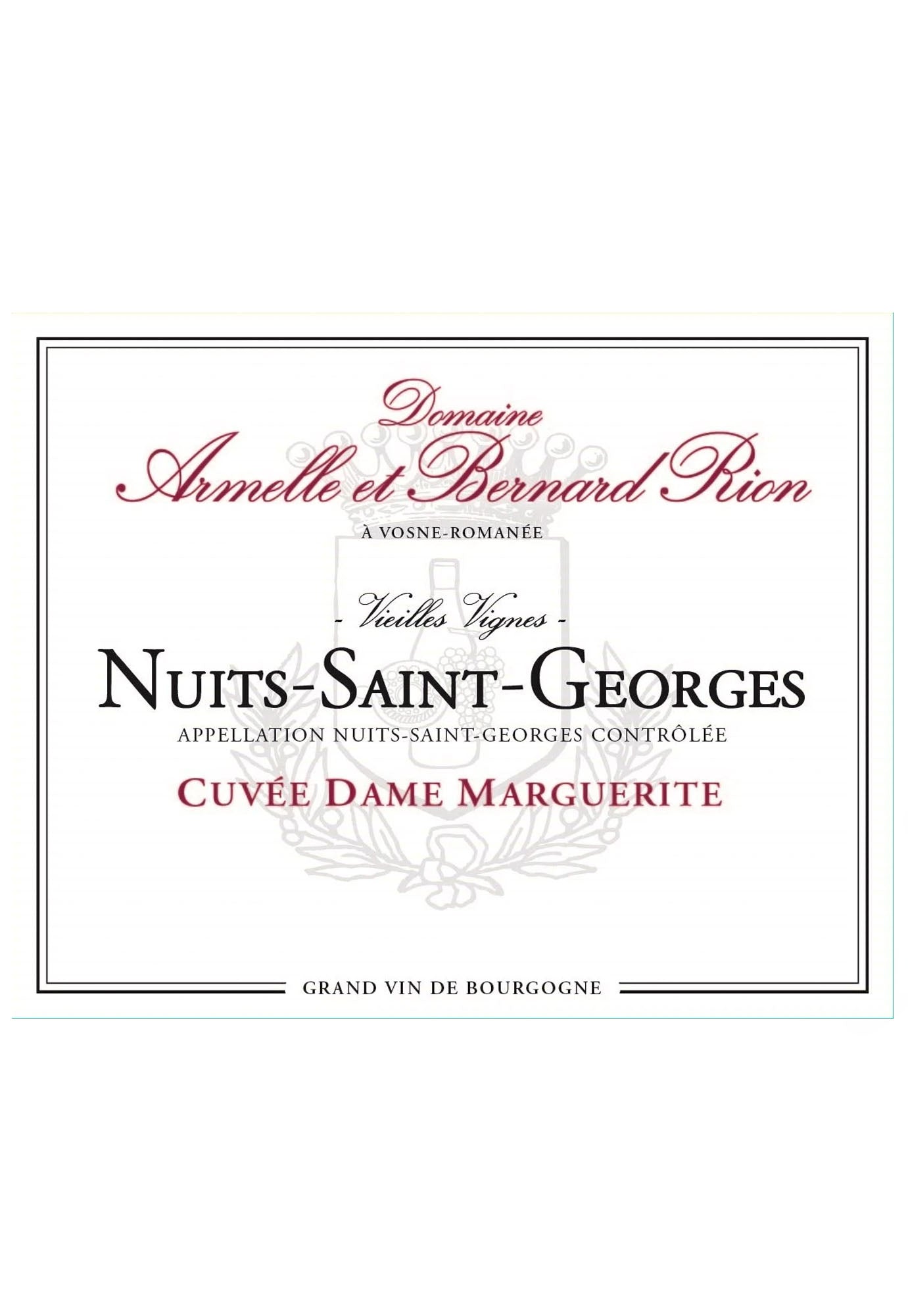 Domaine Armelle et Bernard Rion Nuits Saint Georges 'Cuvee Dame Marguerite'  2019