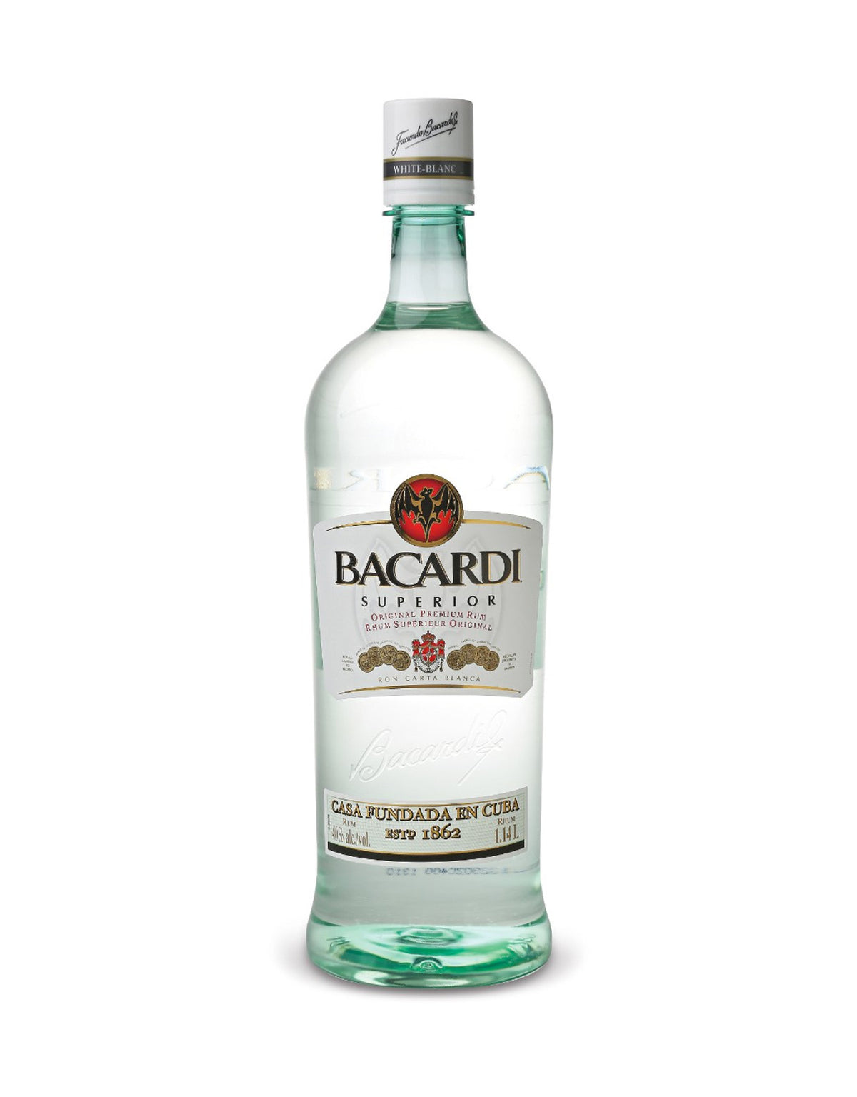Bacardi White Rum - 1.14 Litre Bottle (Plastic Bottle) - ZYN THE WINE MARKET LTD.