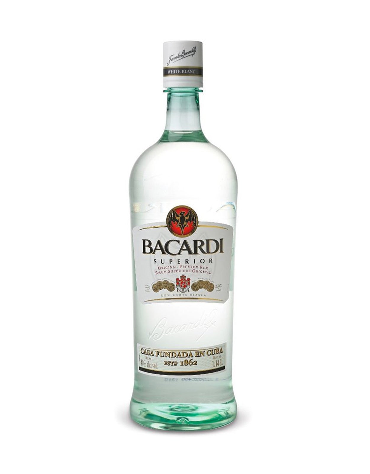 Bacardi White Rum - 1.14 Litre Bottle (Glass Bottle)
