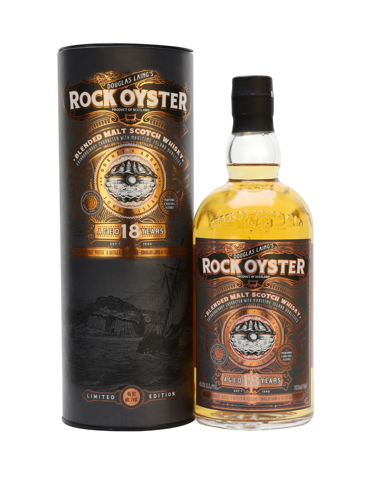 Douglas Laing's Rock Oyster 18 Year Old Blended Whisky - ZYN THE WINE MARKET LTD.