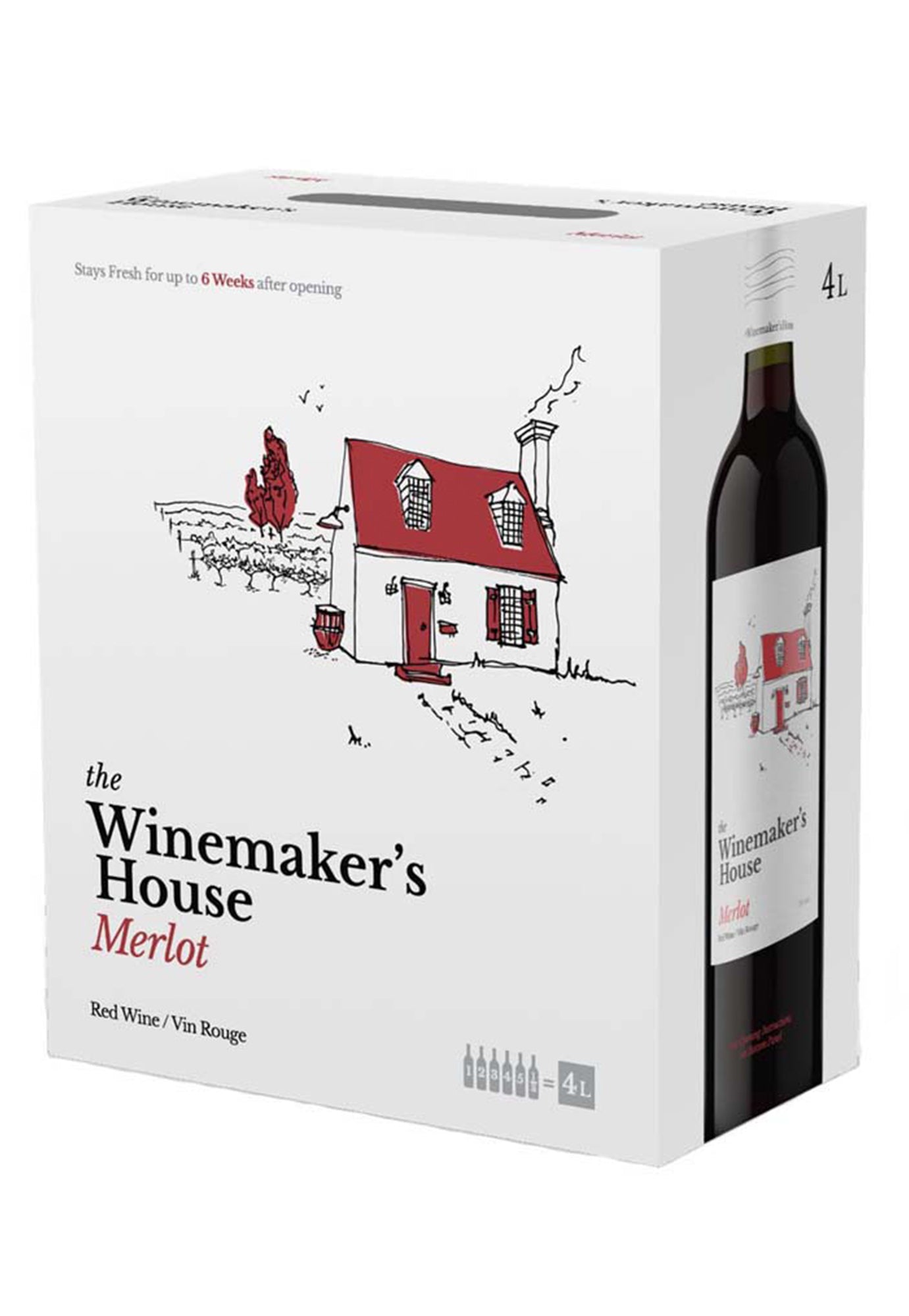 The Winemaker's House Merlot (NV) - 4 Litre Box