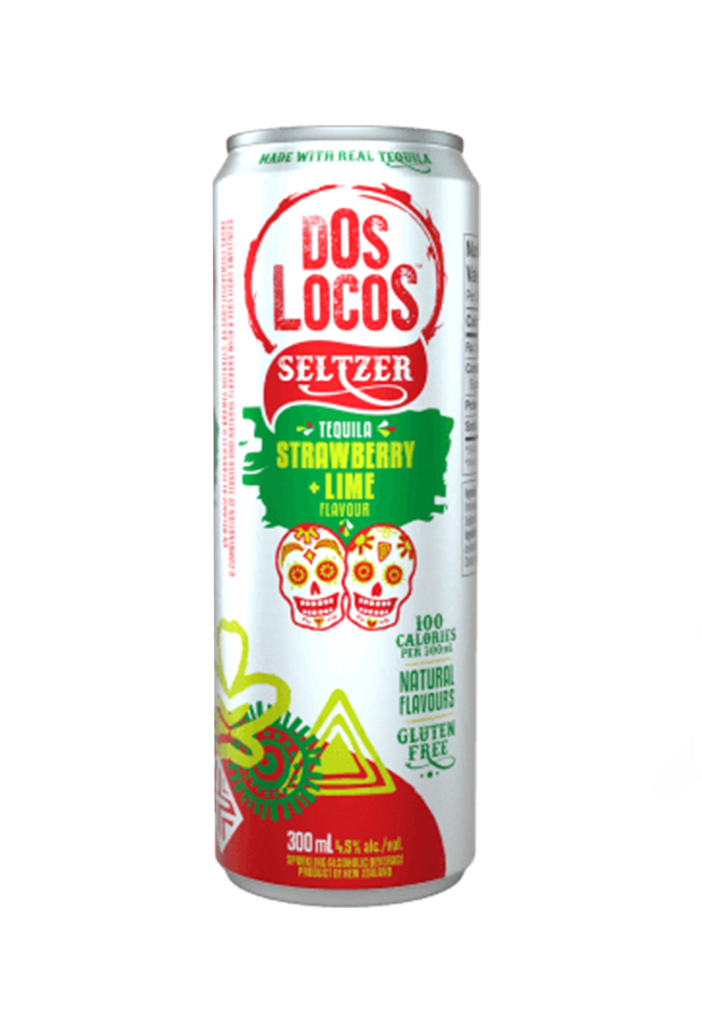 Dos Locos Strawberry & Lime Tequila Seltzer 300 ml - 4 Cans
