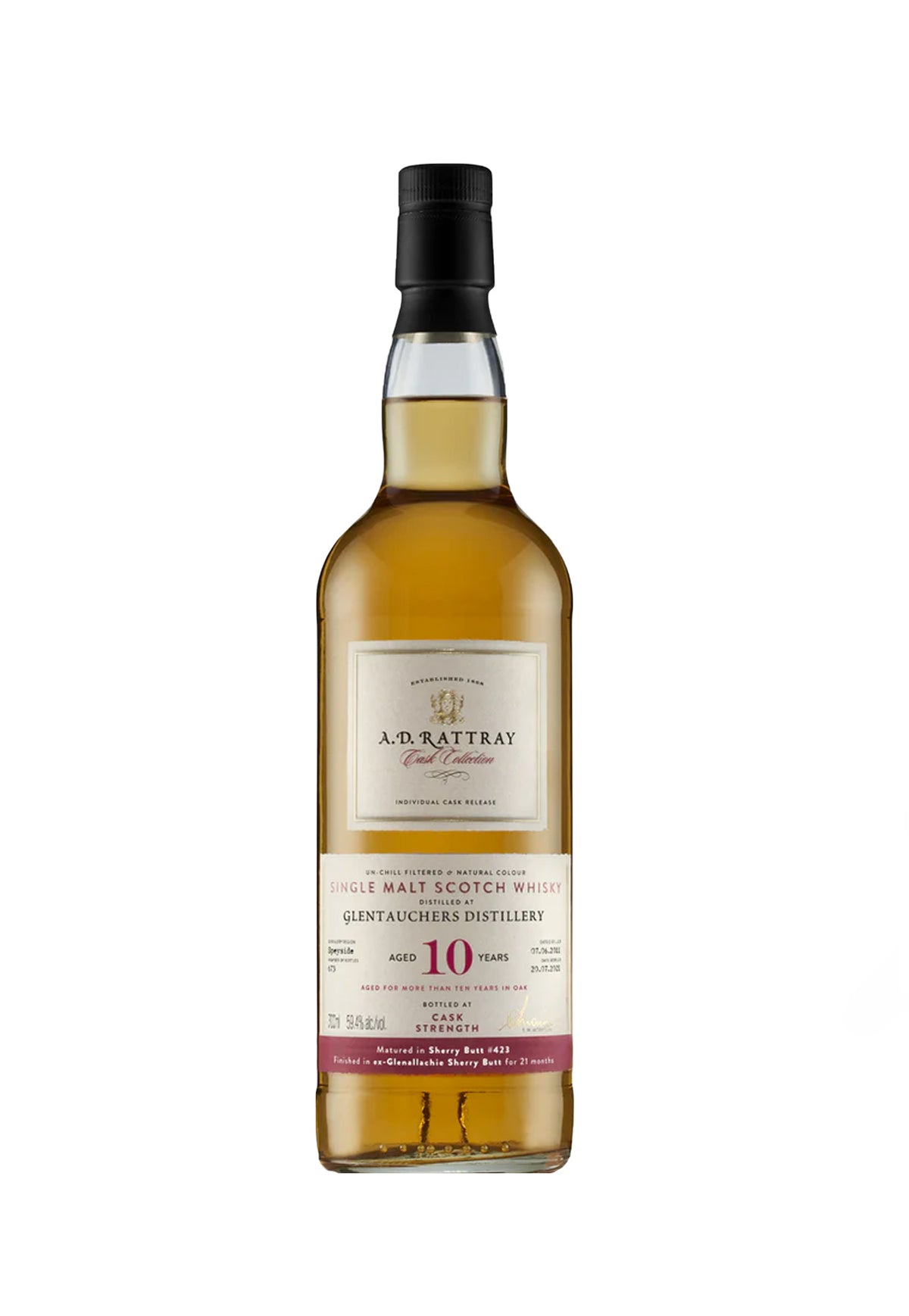 A.D. Rattray Glentauchers 10 Year Old - ZYN THE WINE MARKET LTD.