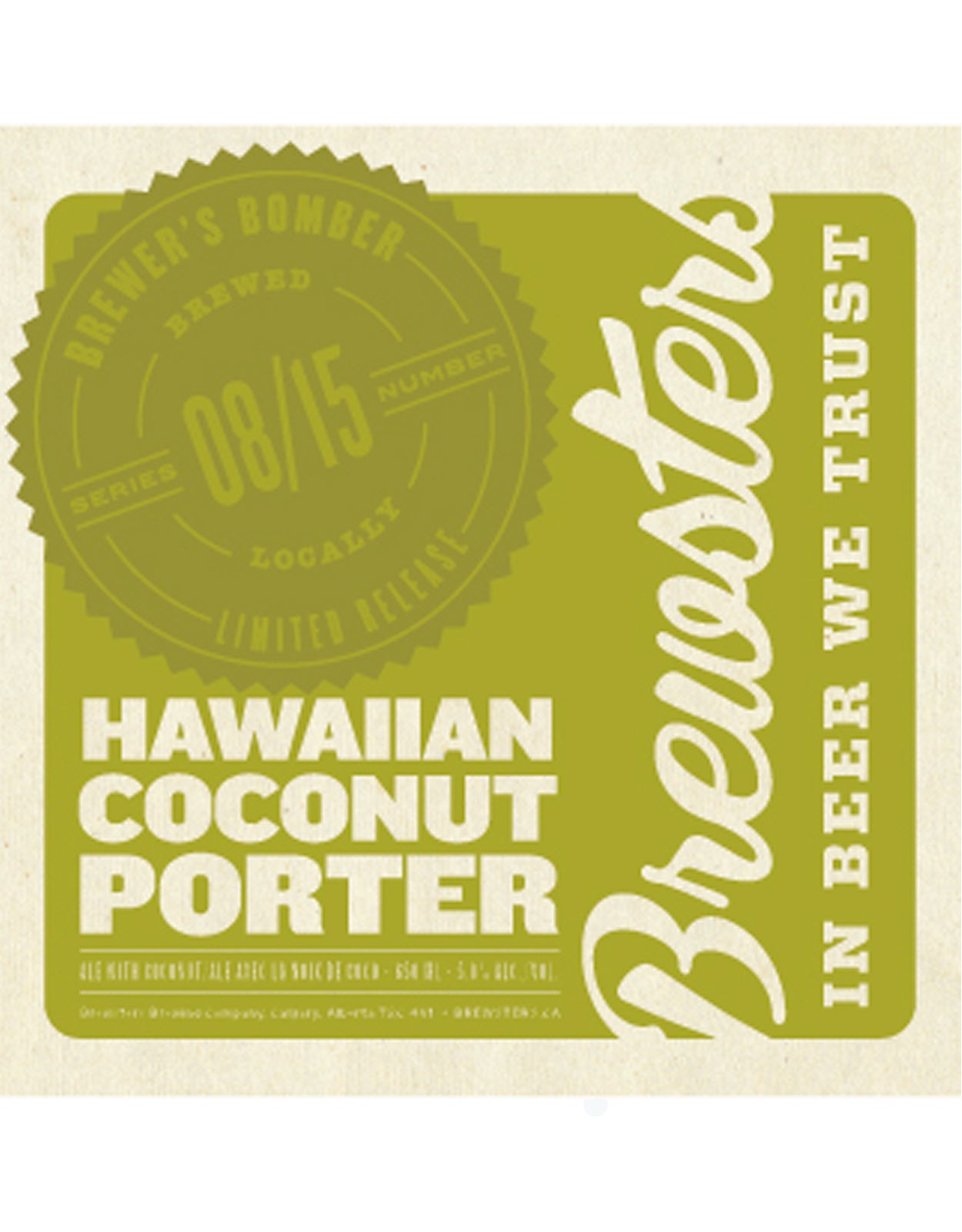 Brewsters Hawaiian Coconut Porter - 30 Litre Keg