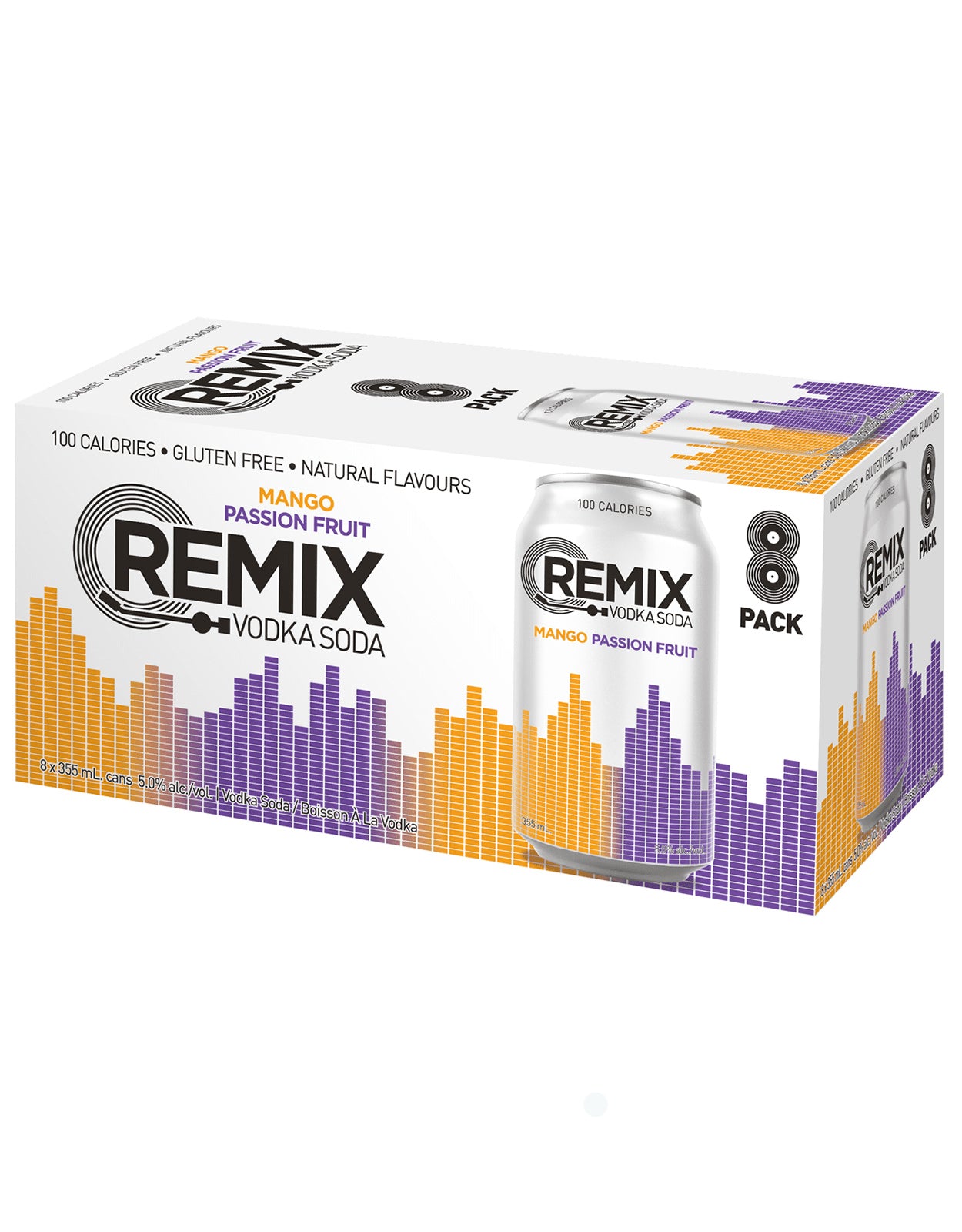 Remix Mango Passionfruit Vodka Soda 355 ml - 8 Cans