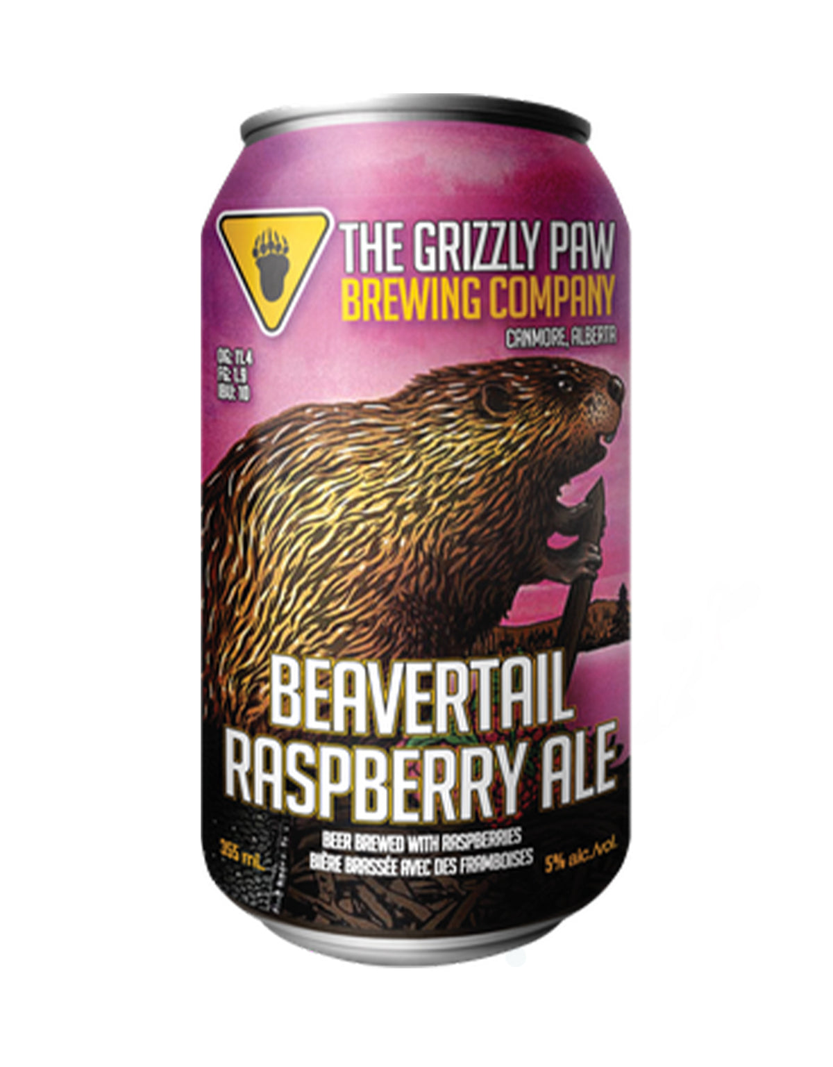 Grizzly Paw Beavertail Raspberry Ale 355 ml - 6 Cans - ZYN THE WINE MARKET LTD.