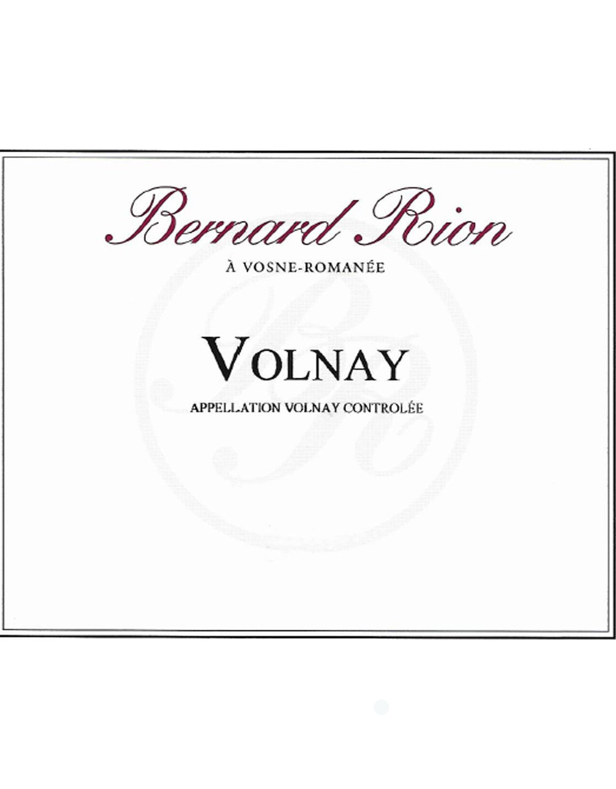 Domaine Bernard Rion Volnay 2019 - ZYN THE WINE MARKET LTD.