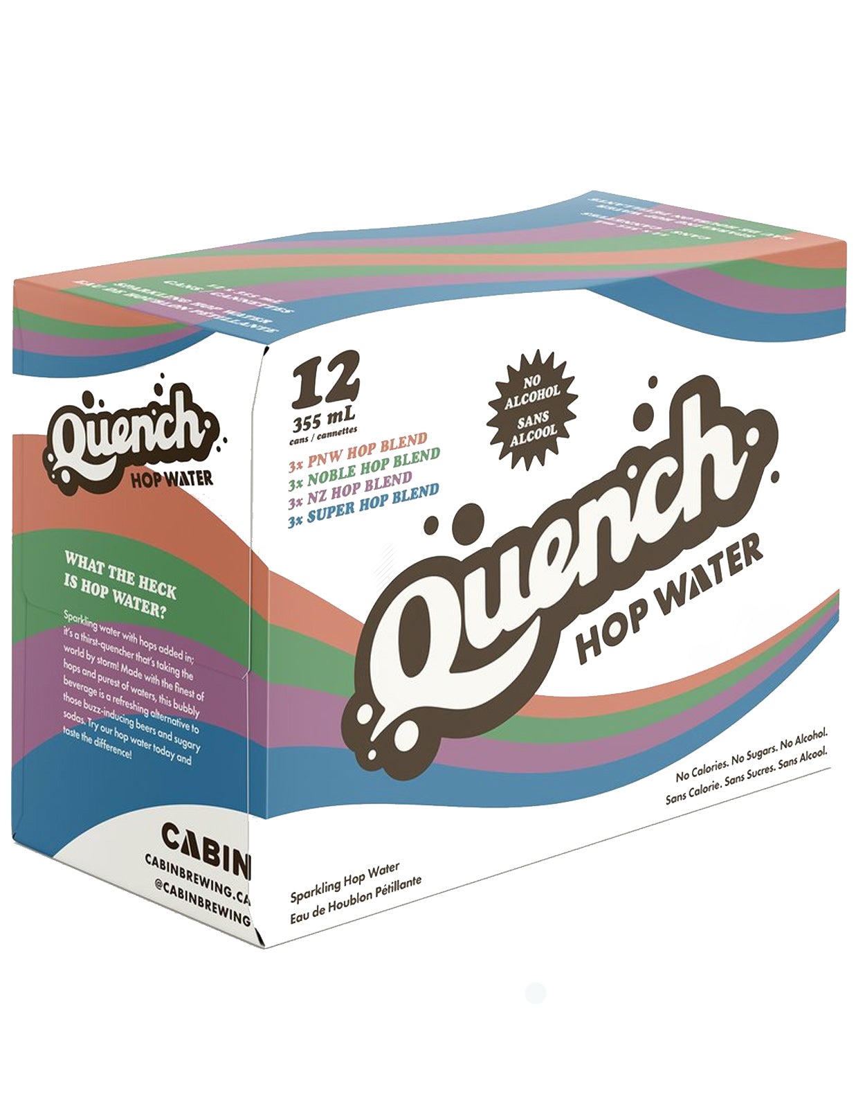 Cabin Quench Non Alcoholic Hop Water Variety Pack 355 ml - 12 Cans