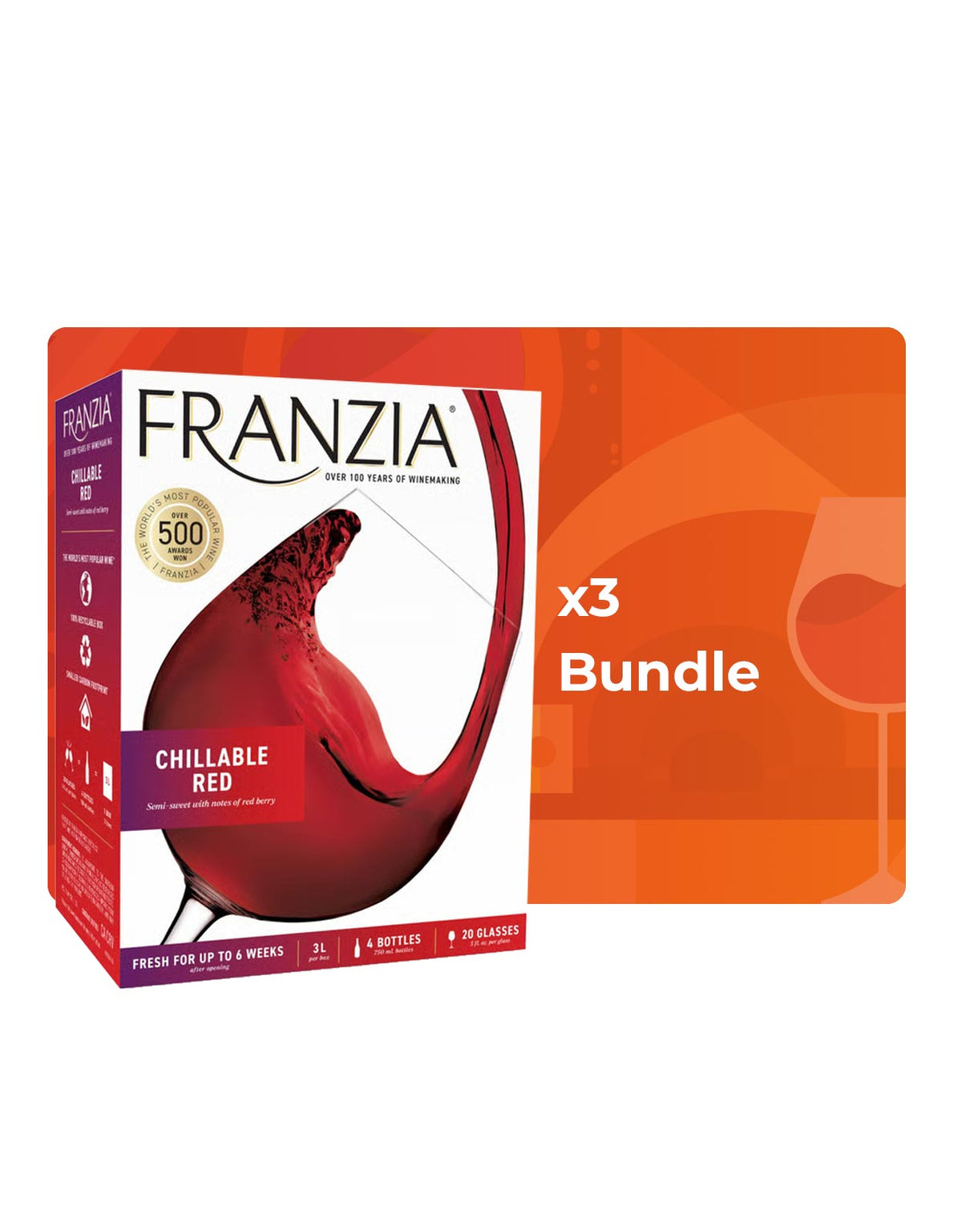 Franzia Chillable Red (NV) - 3 Litre Box - Bundle & Save