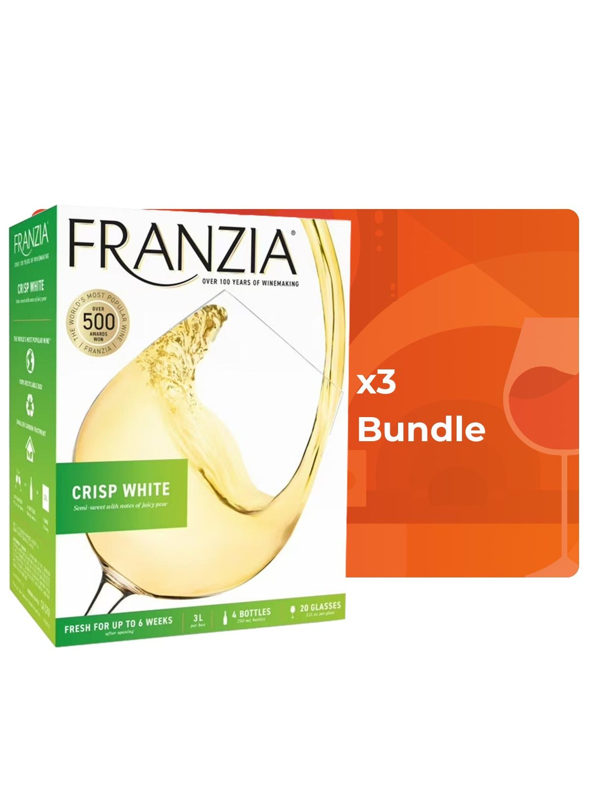 Franzia Crisp White - 3 Litre Box - Bundle & Save