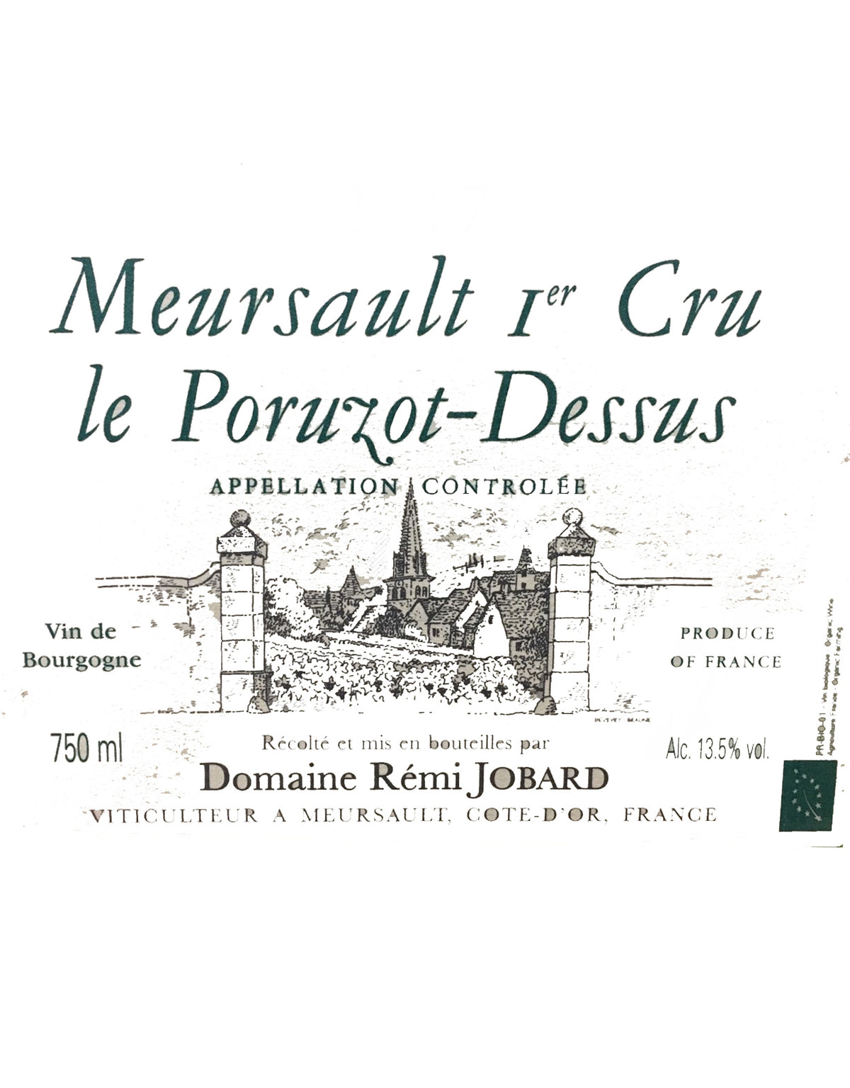 Domaine Remi Jobard Meursault Premier Cru Le Porusot Dessus 2023 - 6 Bottles