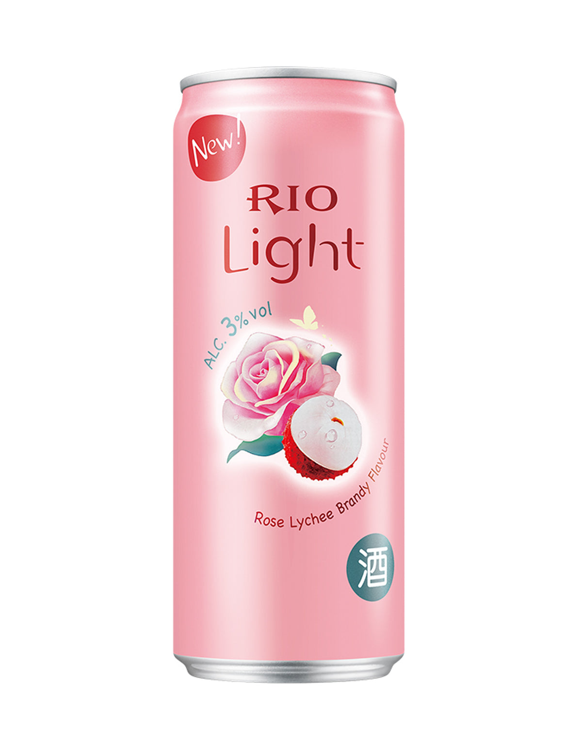 Rio Light Rose Flavoured Lychee Brandy 330 ml - 24 Cans