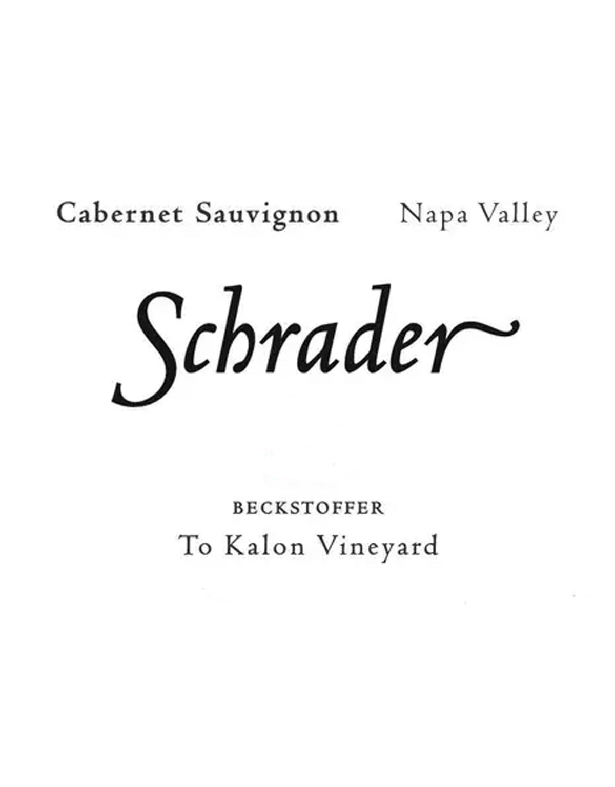 Schrader Cabernet Sauvignon Beckstoffer To Kalon Library (2007, 2009, 2011) - 6 Bottles